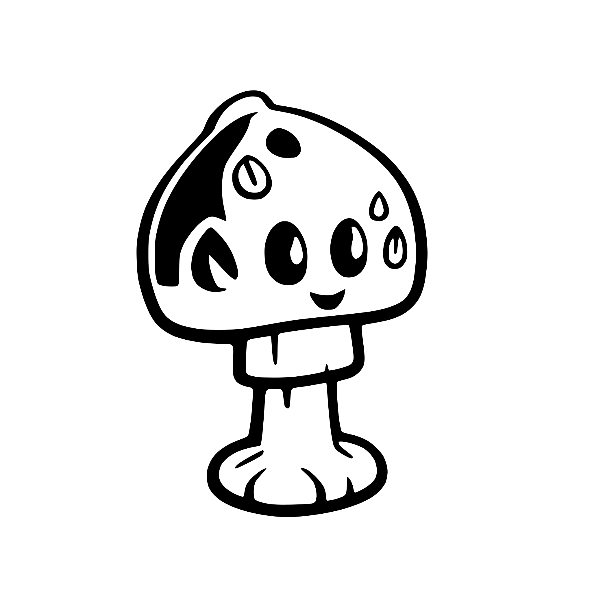 AI-generated SVG of a mushroom, ghost, cartoon