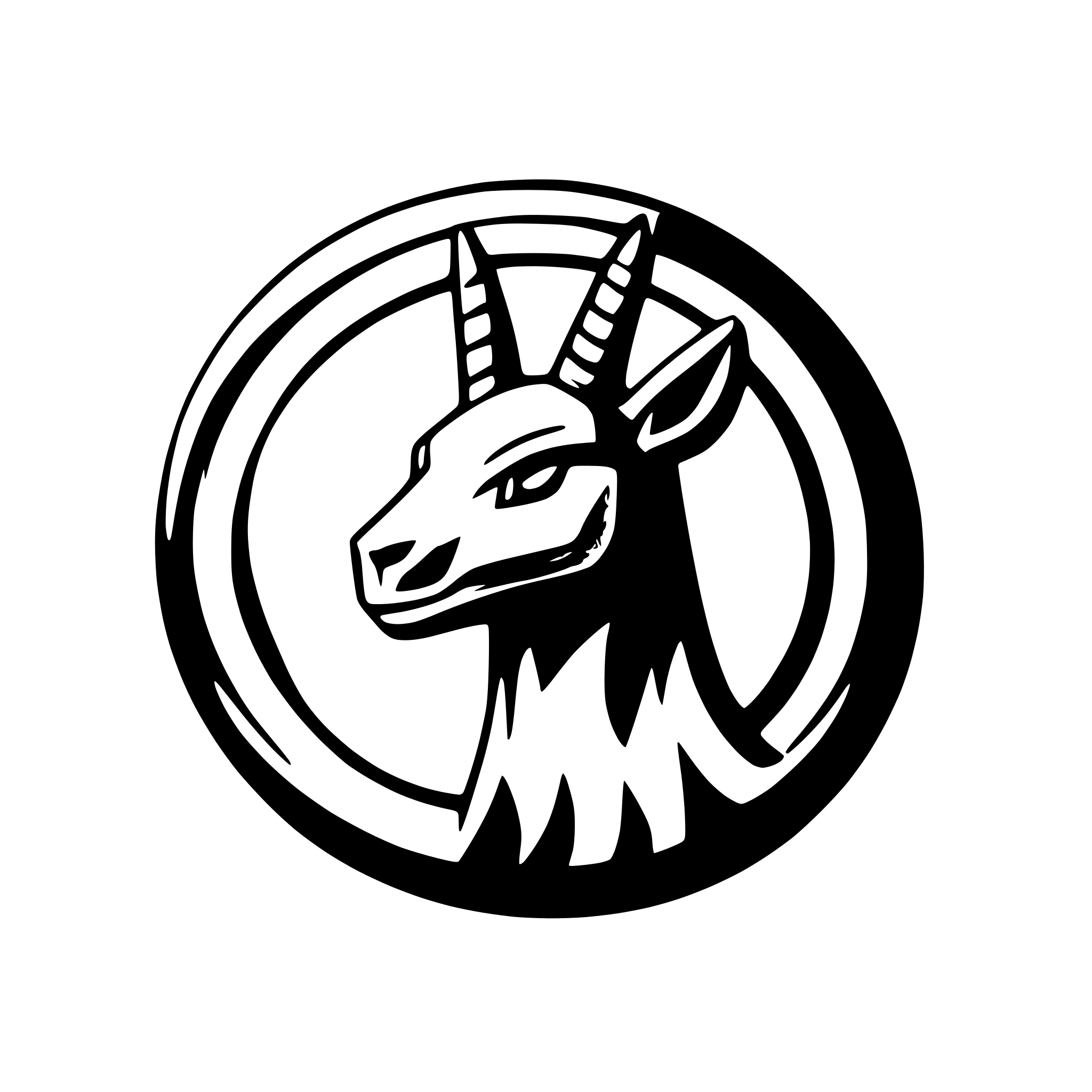 AI-generated SVG of 'gazelle head inside a circle'