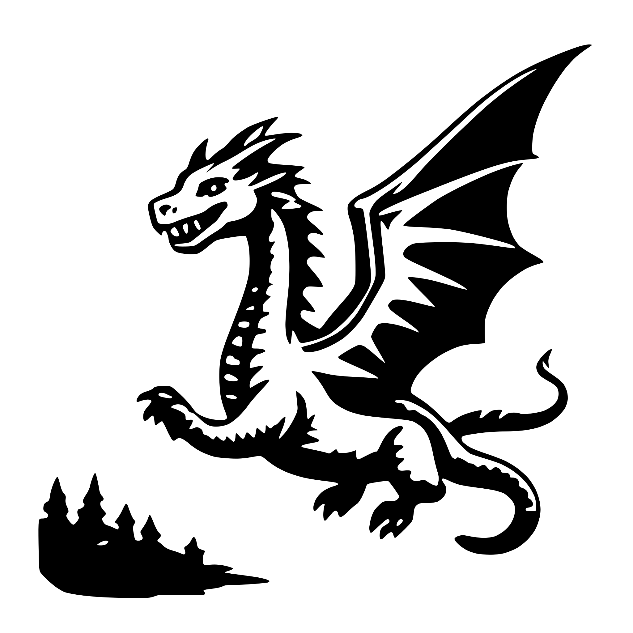 AI-generated SVG of 'dragons take flight'