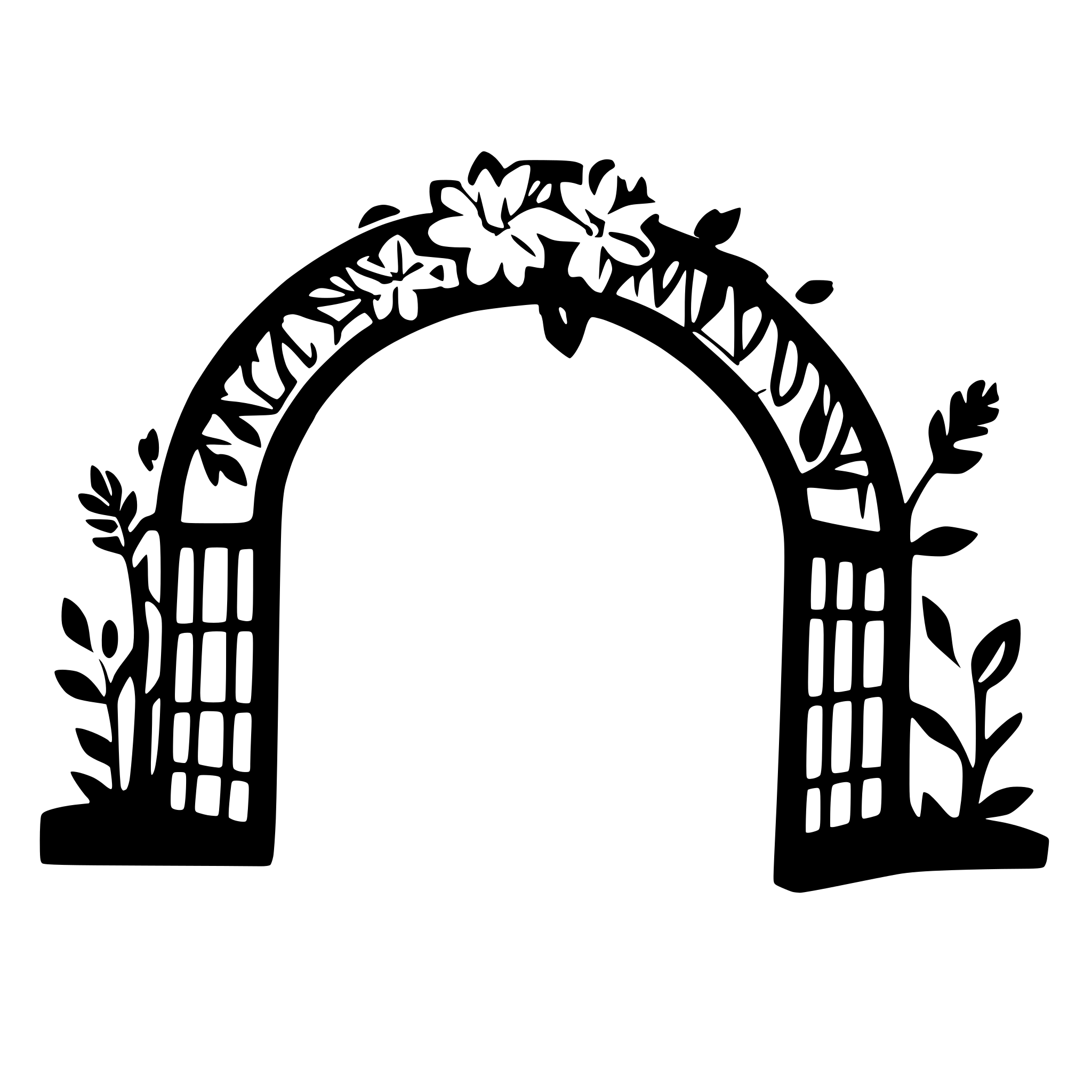 AI-generated SVG of a a romantic open gate with flower wreaths AI-generated SVG of a a romantic open gate with flower wreaths