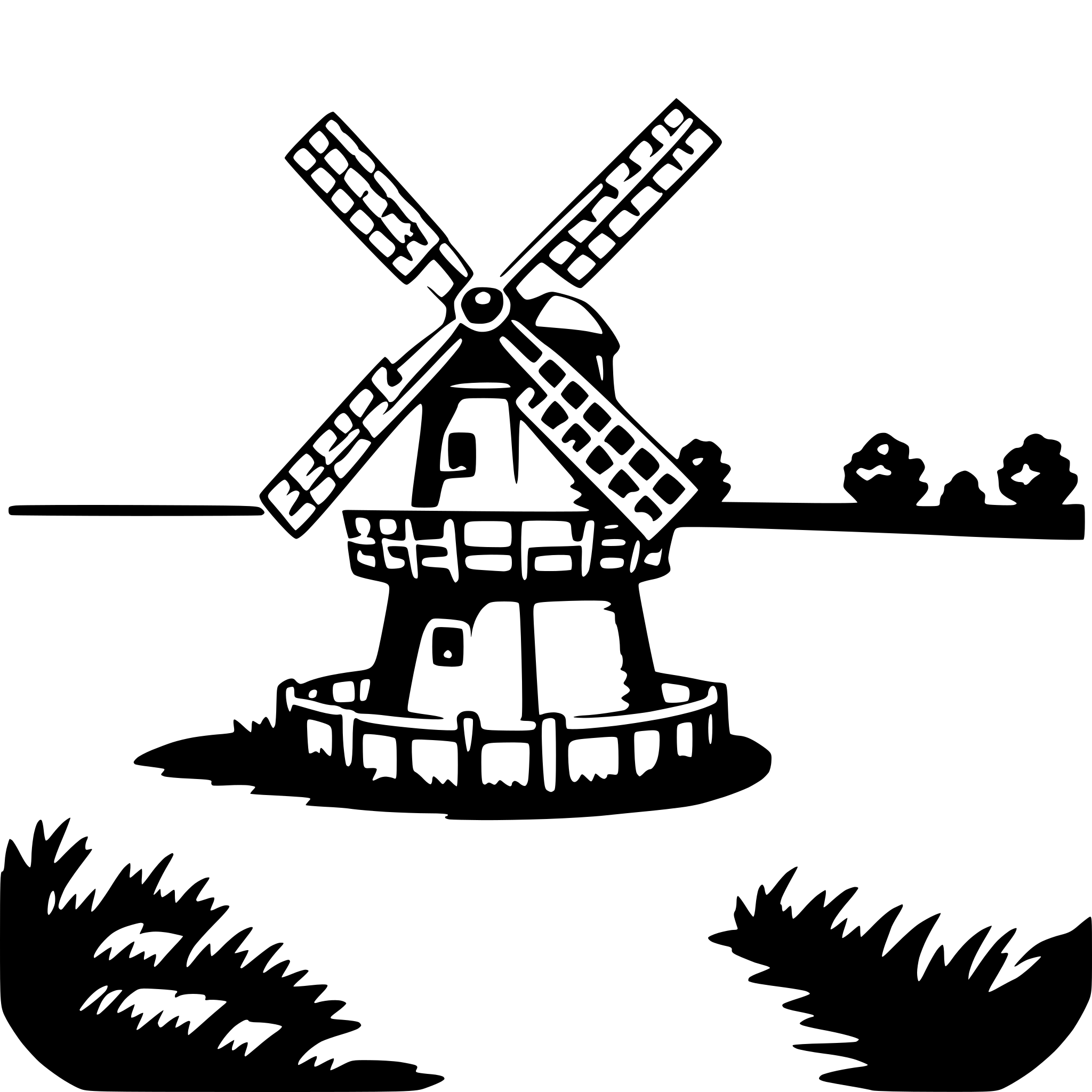 AI-generated SVG of 'windmill in field'