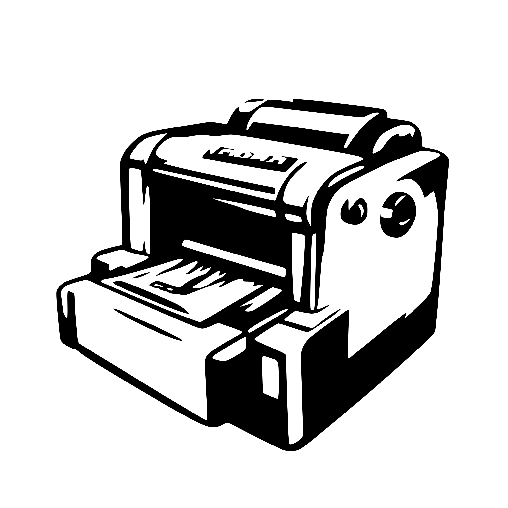 AI-generated SVG of a free hand style printer