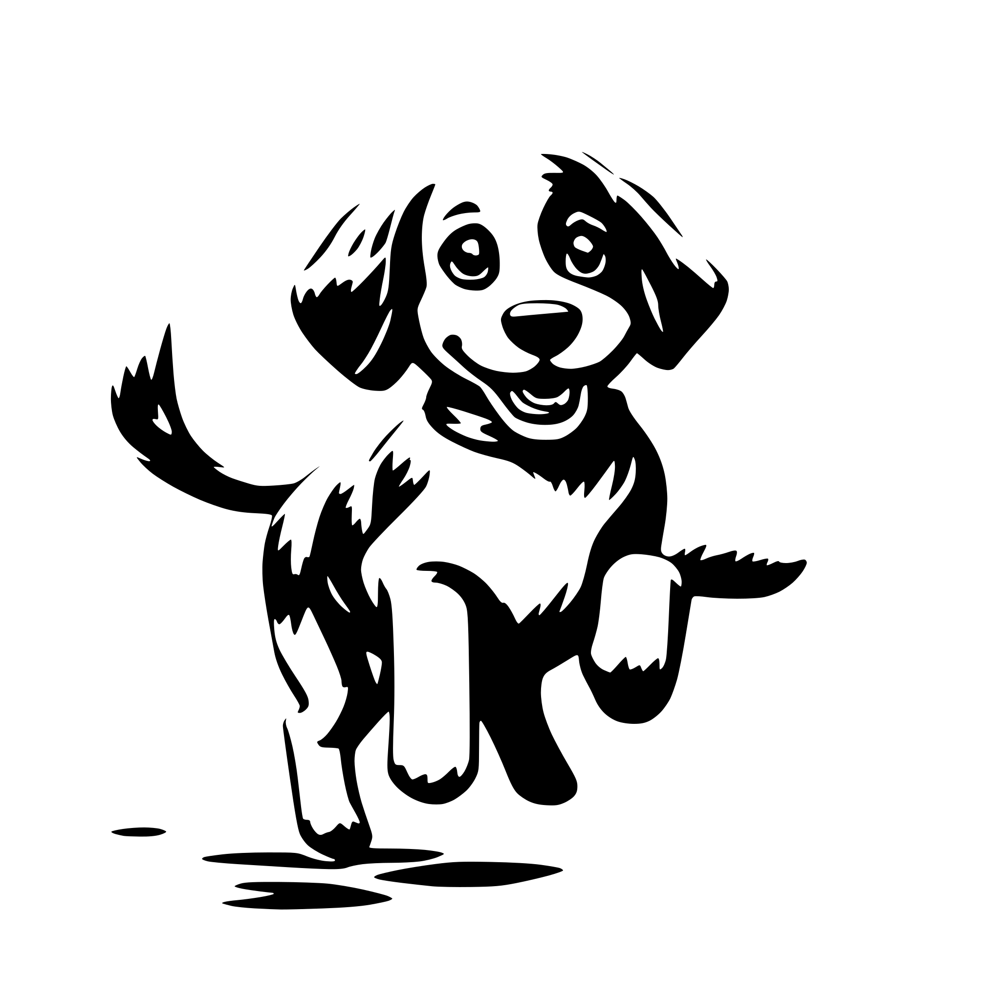 AI-generated SVG of 'cute dog runnning'