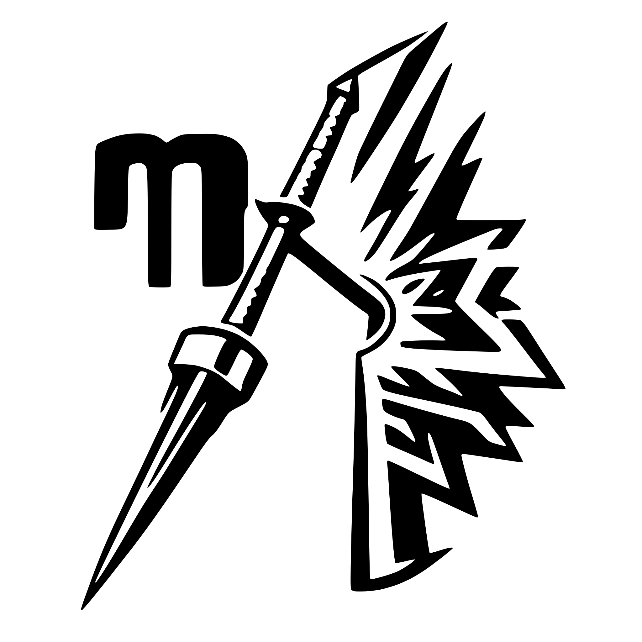 AI-generated SVG of a Darts steel from letters m and p