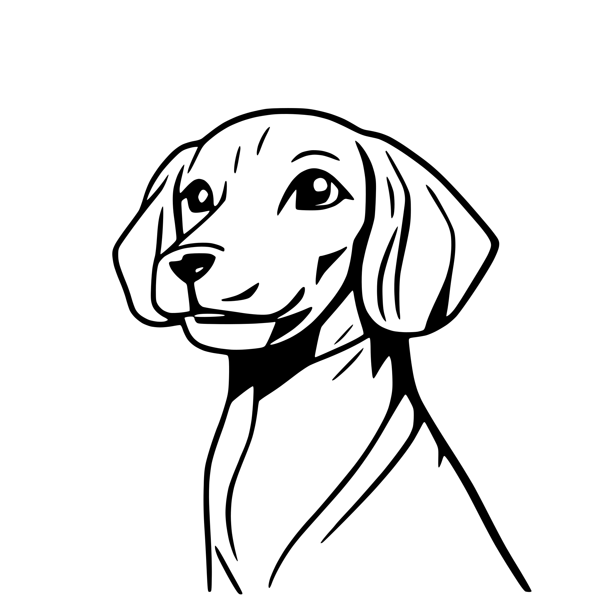 AI-generated SVG of 'Single continuous line drawing dachshund'