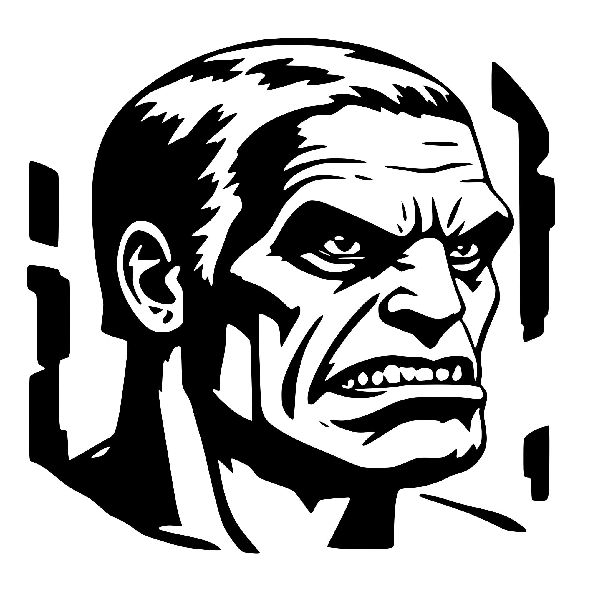 AI-generated SVG of 'Black and white Hulk'