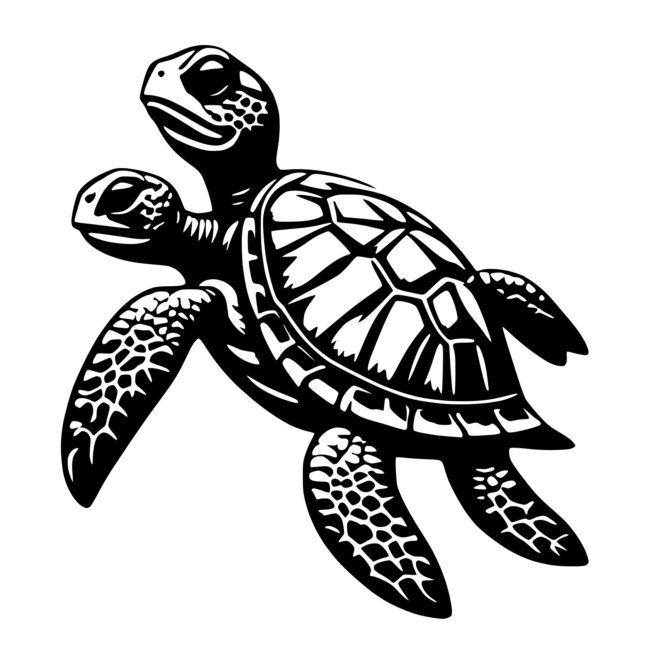 AI-generated SVG of a sea turtle in ocean