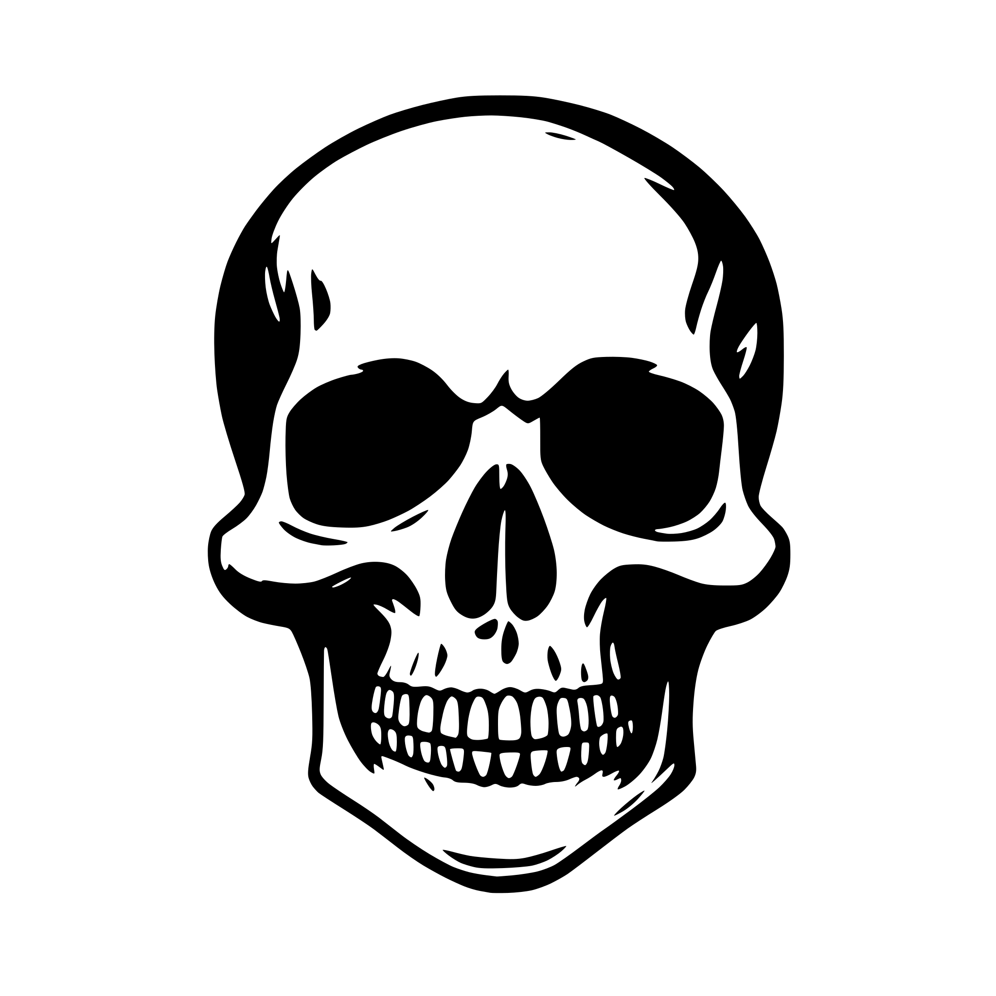 AI-generated SVG of a skull