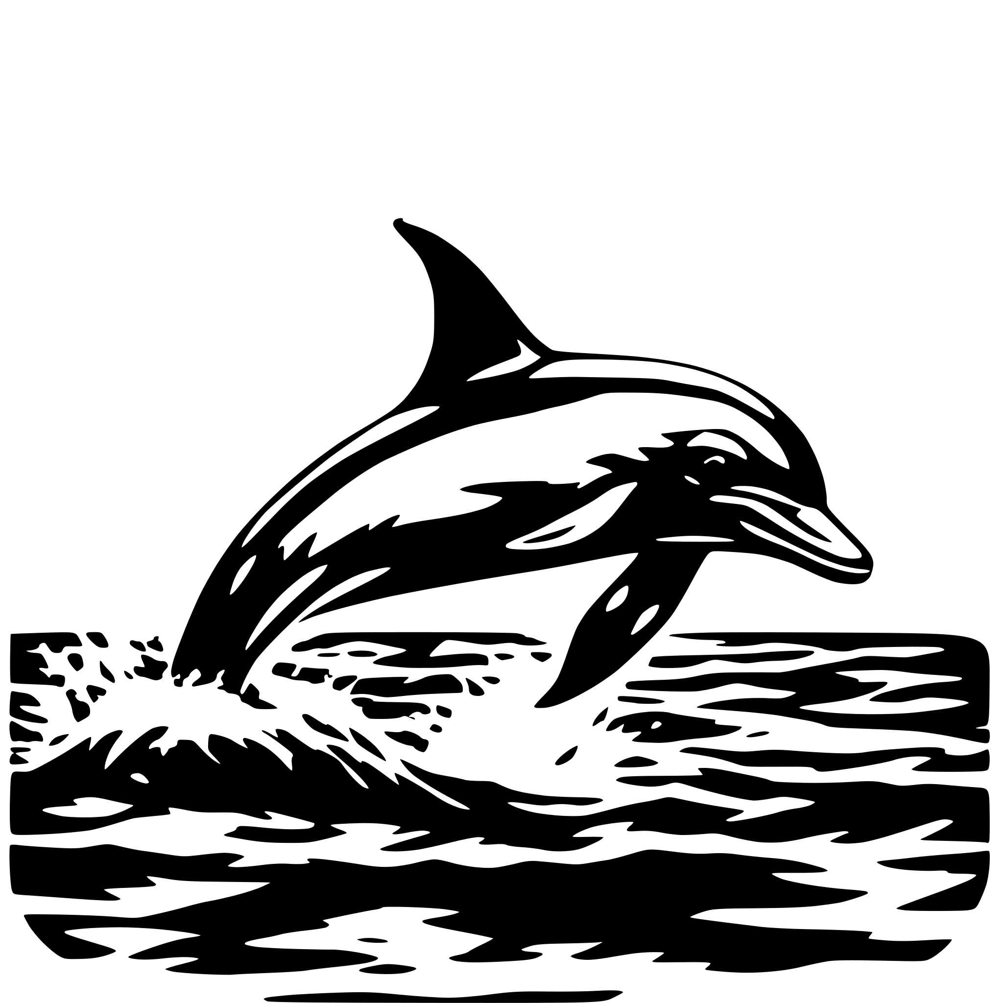 AI-generated SVG of a A dolphin leaping out of the ocean