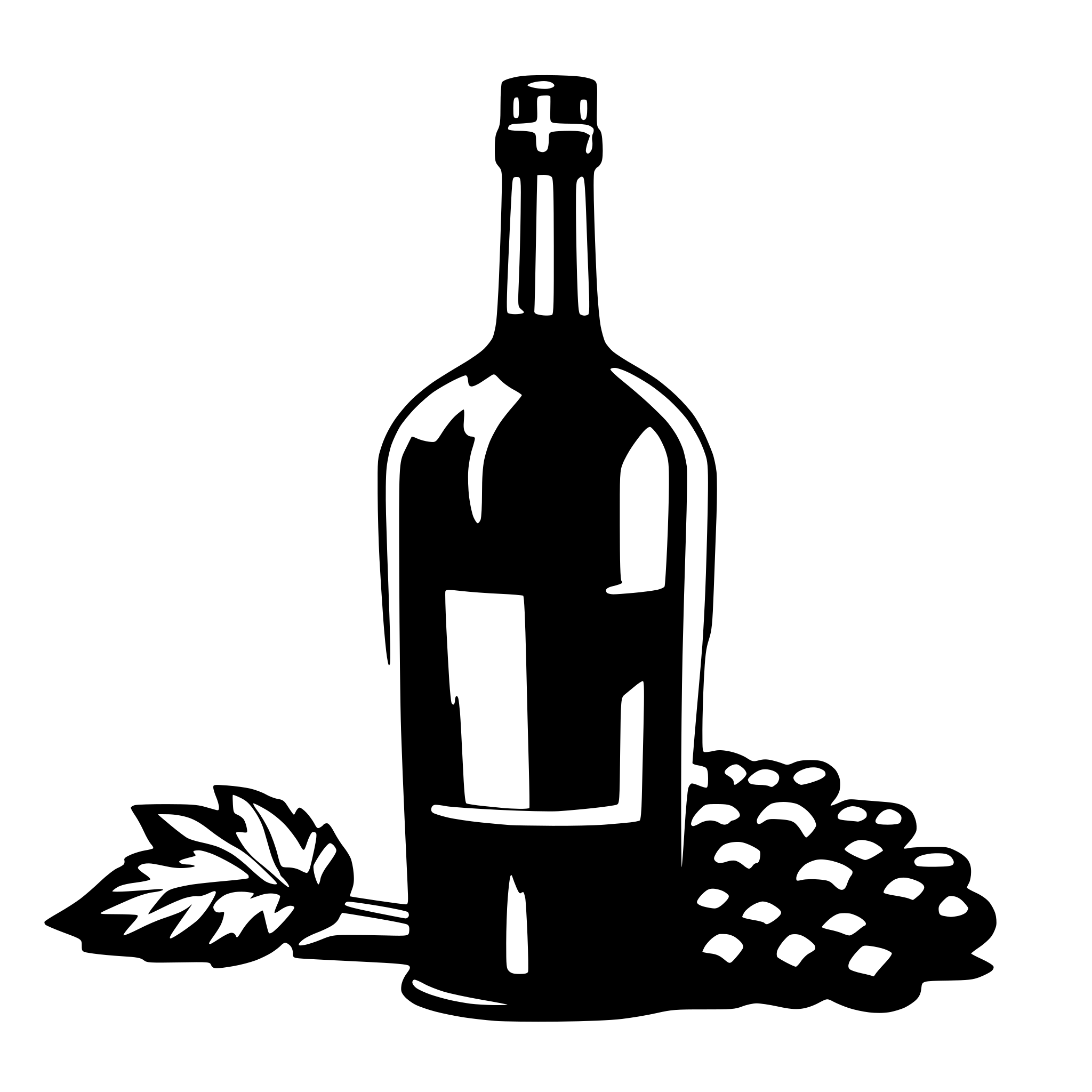 AI-generated SVG of a wine bottle alone without label