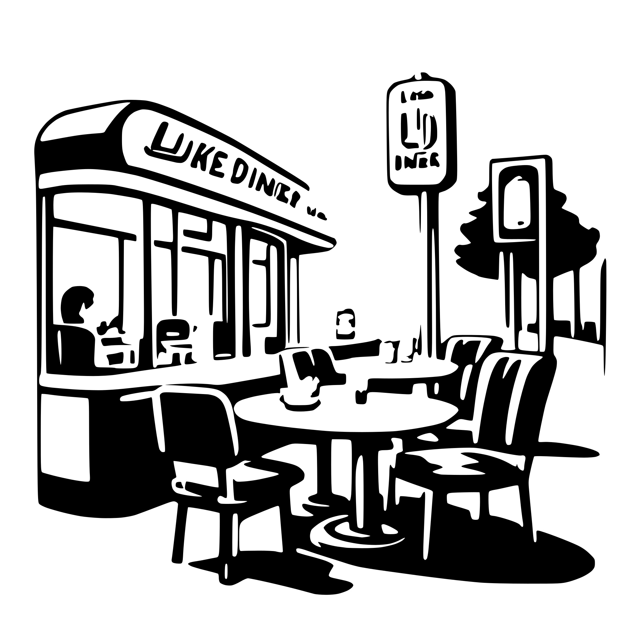 AI-generated SVG of a Lukes diner