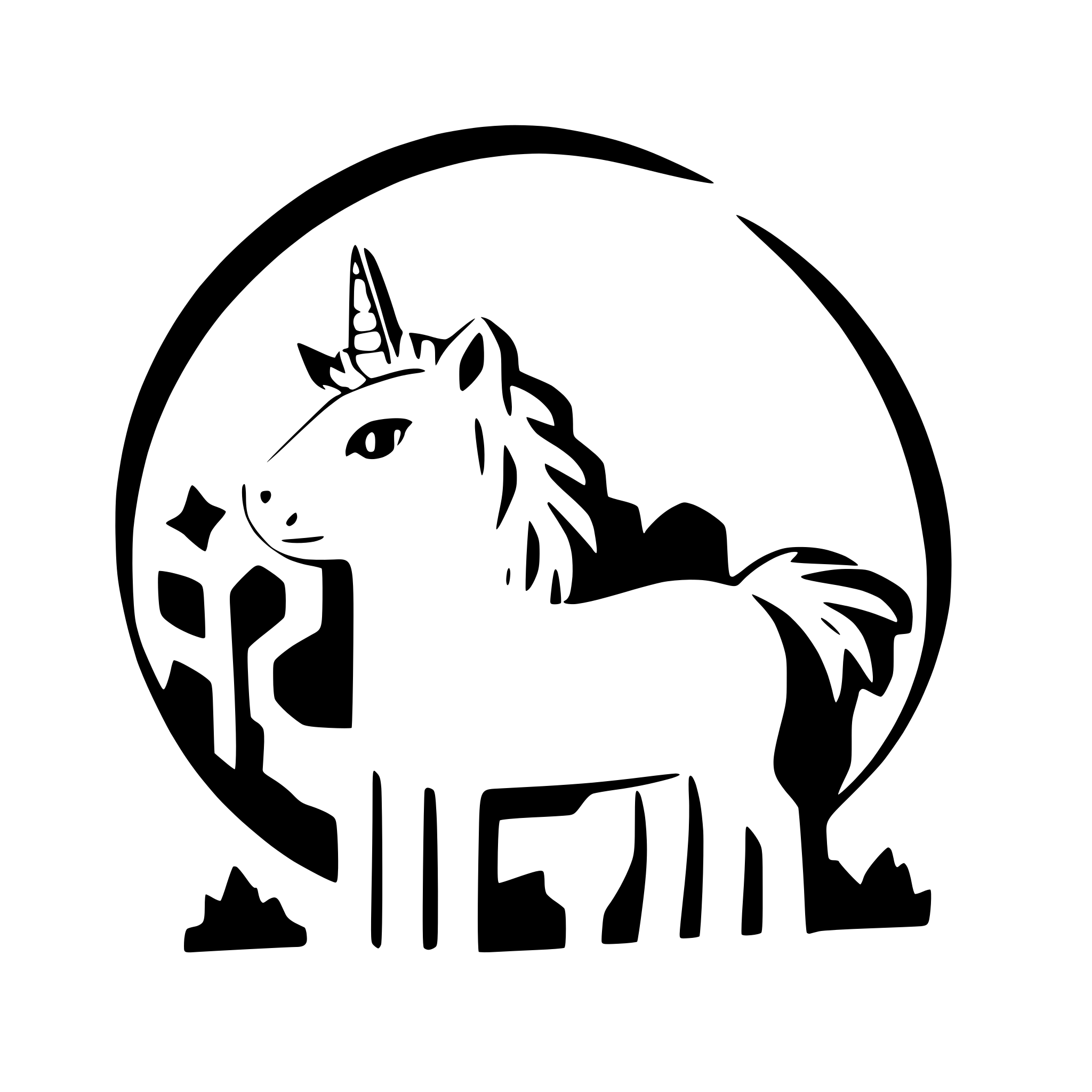 AI-generated SVG of 'unicorn under a rainbow'