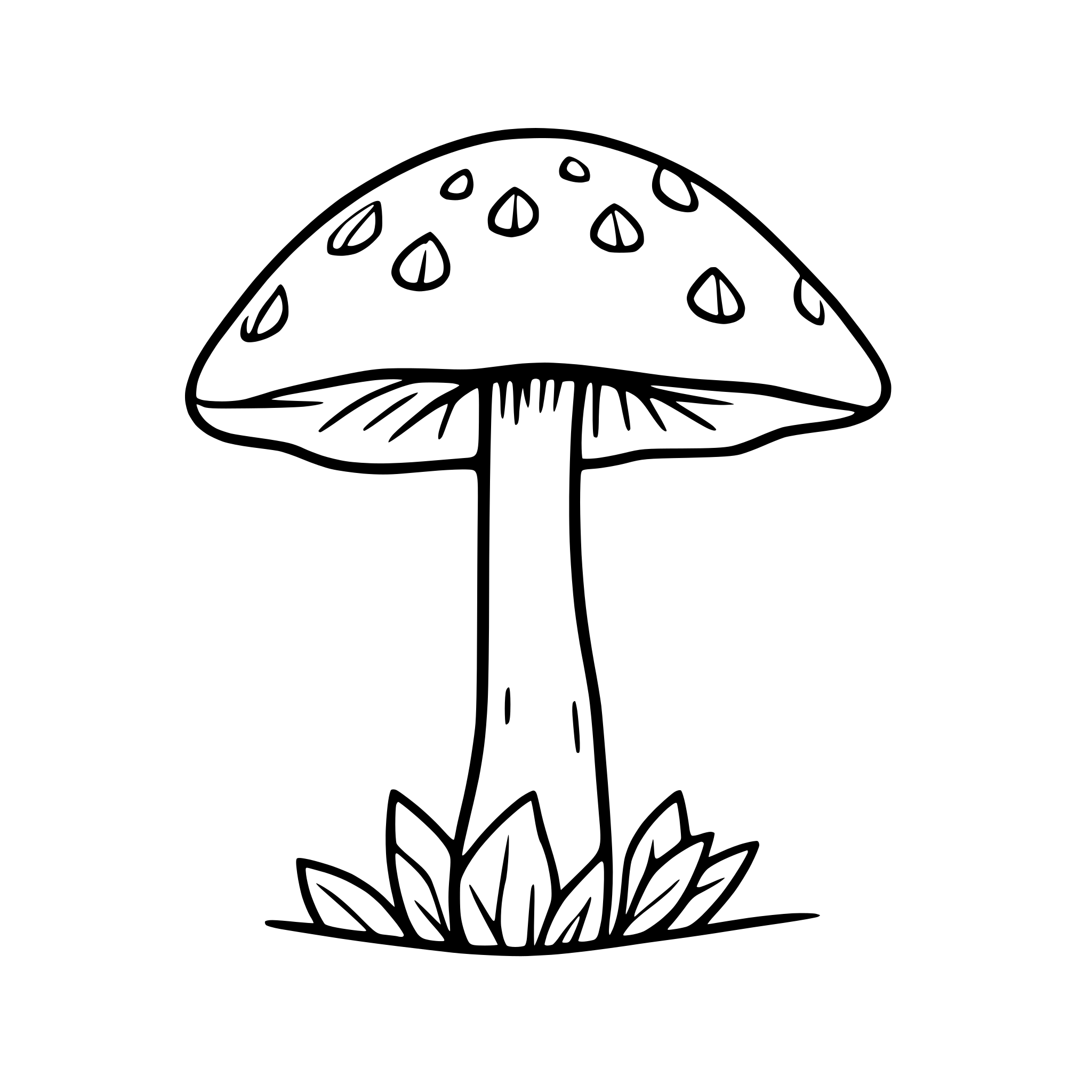 AI-generated SVG of a mushroom cluster with moss