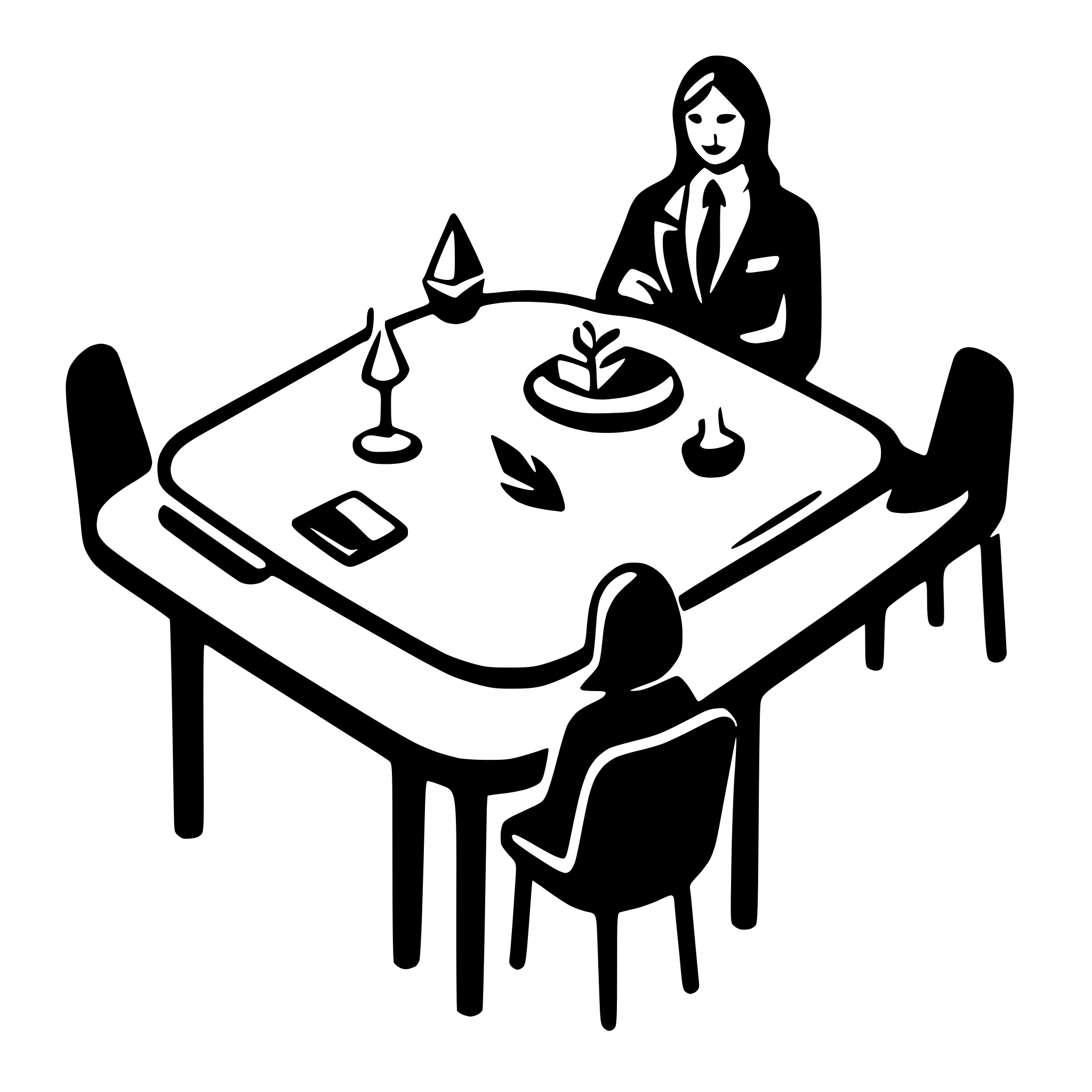 AI-generated SVG of a buisness partners at the table