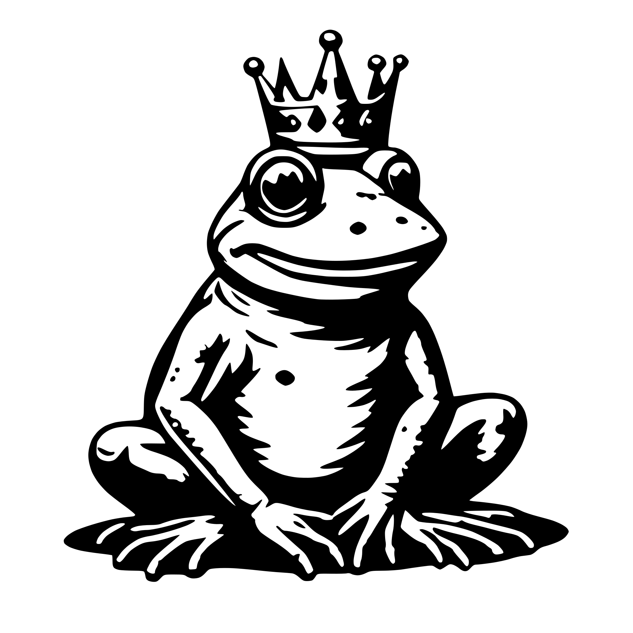 AI-generated SVG of 'frog king'