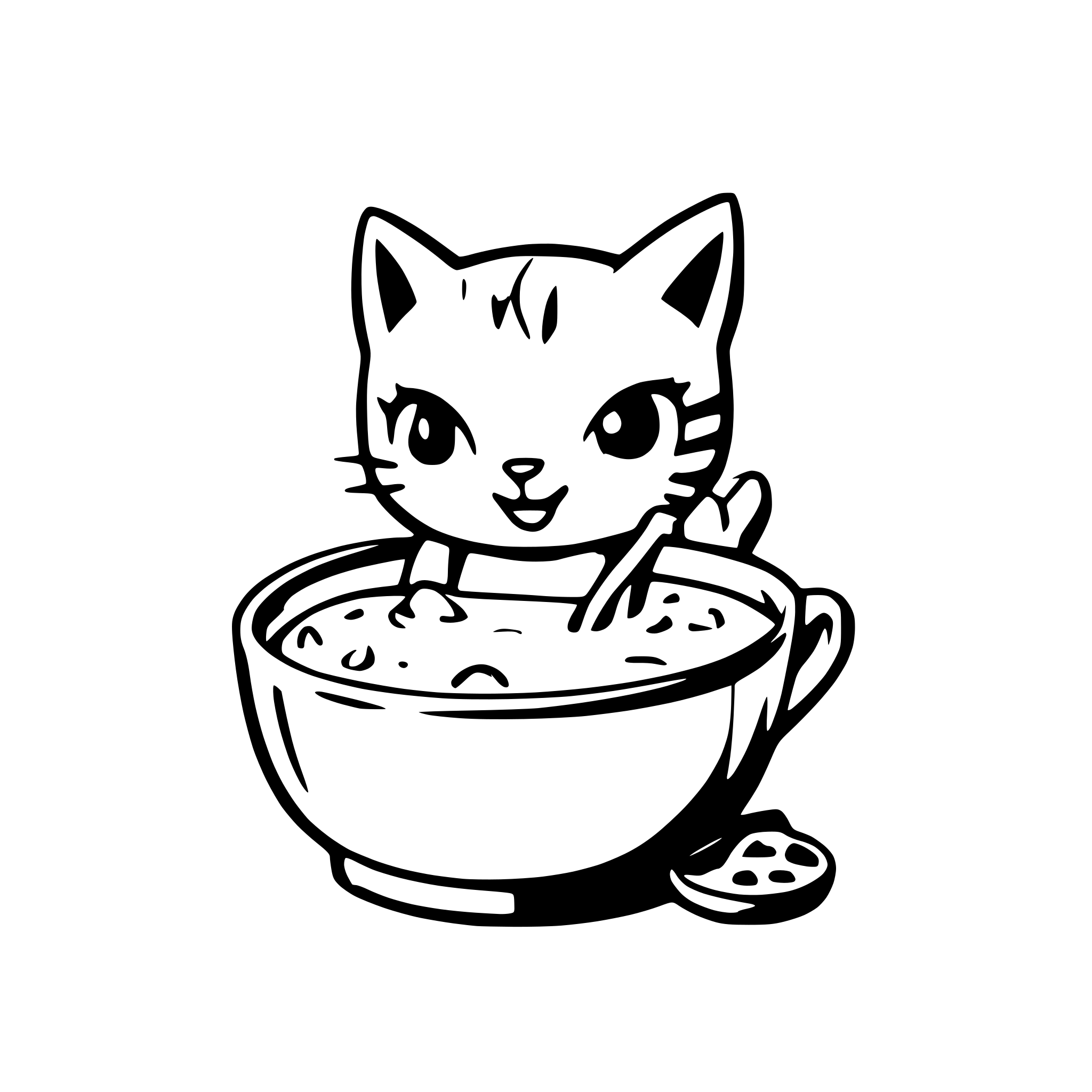 AI-generated SVG of 'kitties and soup'