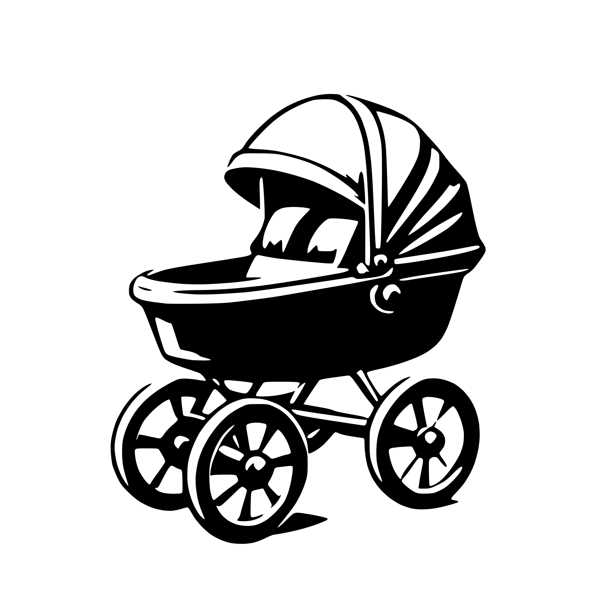 AI-generated SVG of a Stroller in highspeed