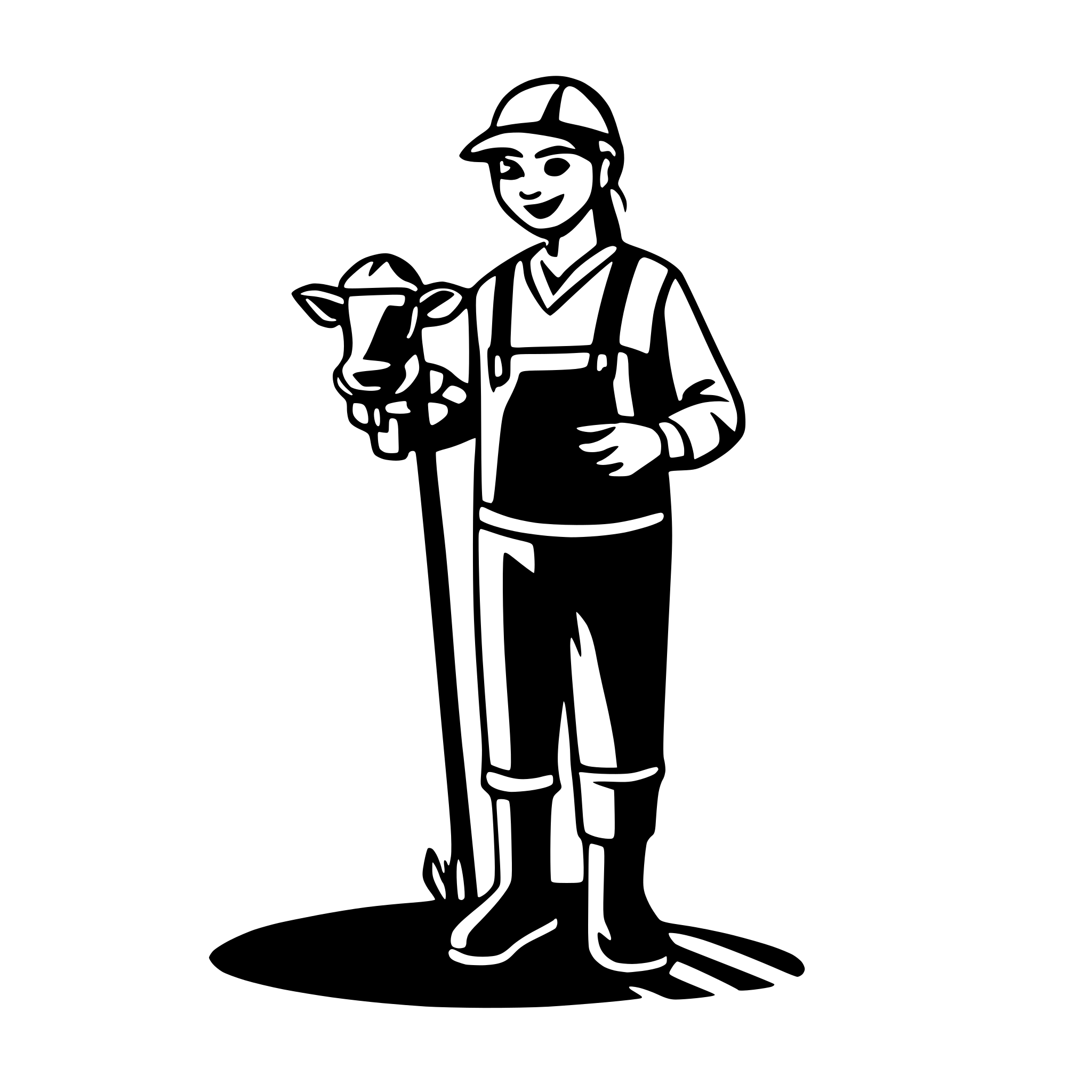 AI-generated SVG of a a drawing of a dairy farmer, pictogram style AI-generated SVG of a a drawing of a dairy farmer, pictogram style