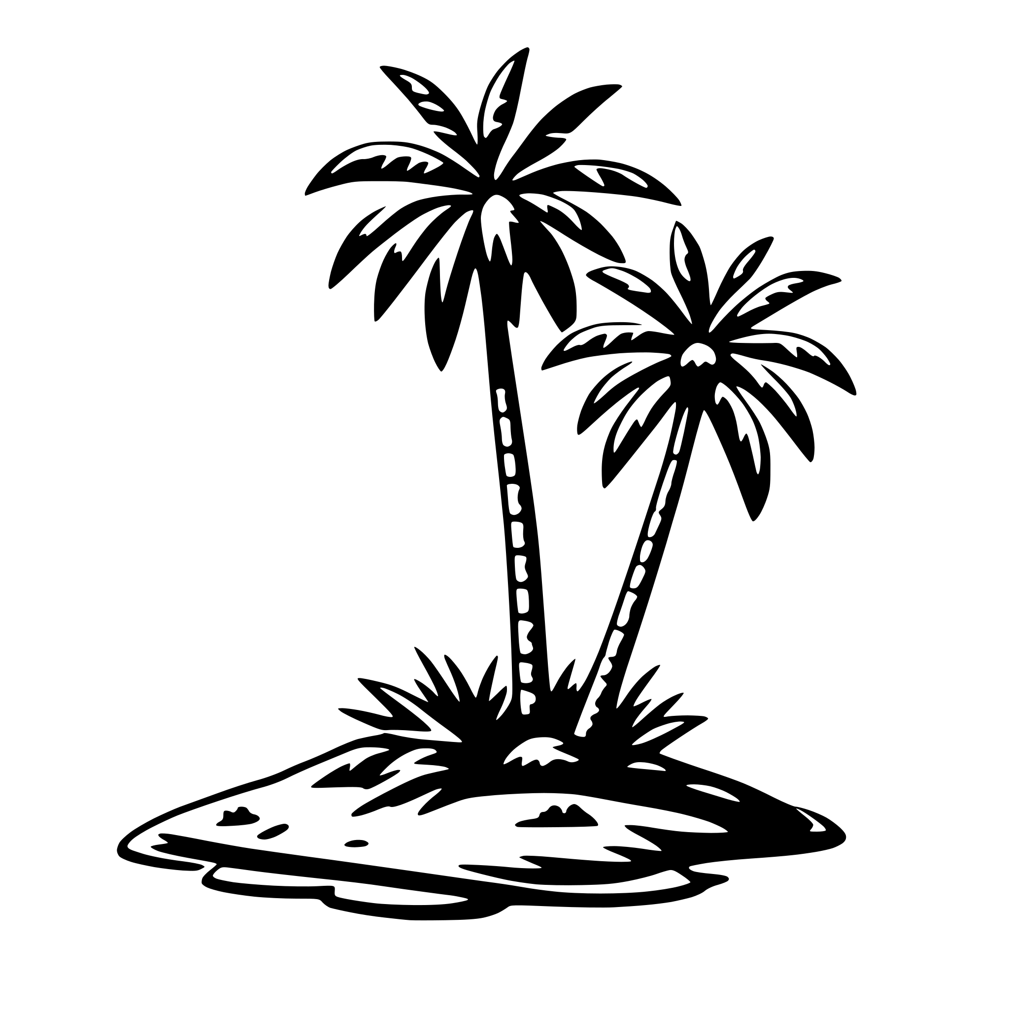 AI-generated SVG of 'island with palm'