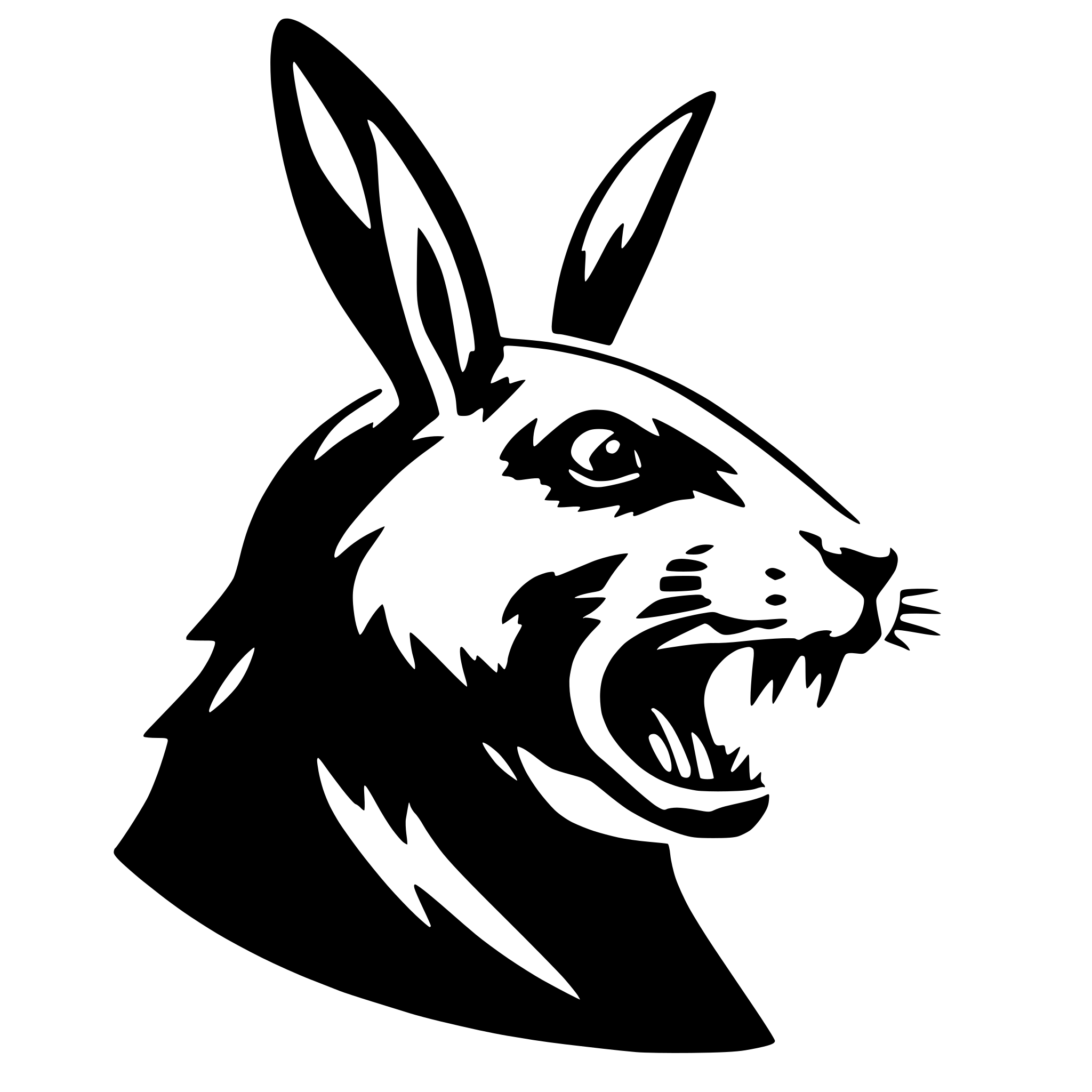 AI-generated SVG of 'screaming rabbit head'