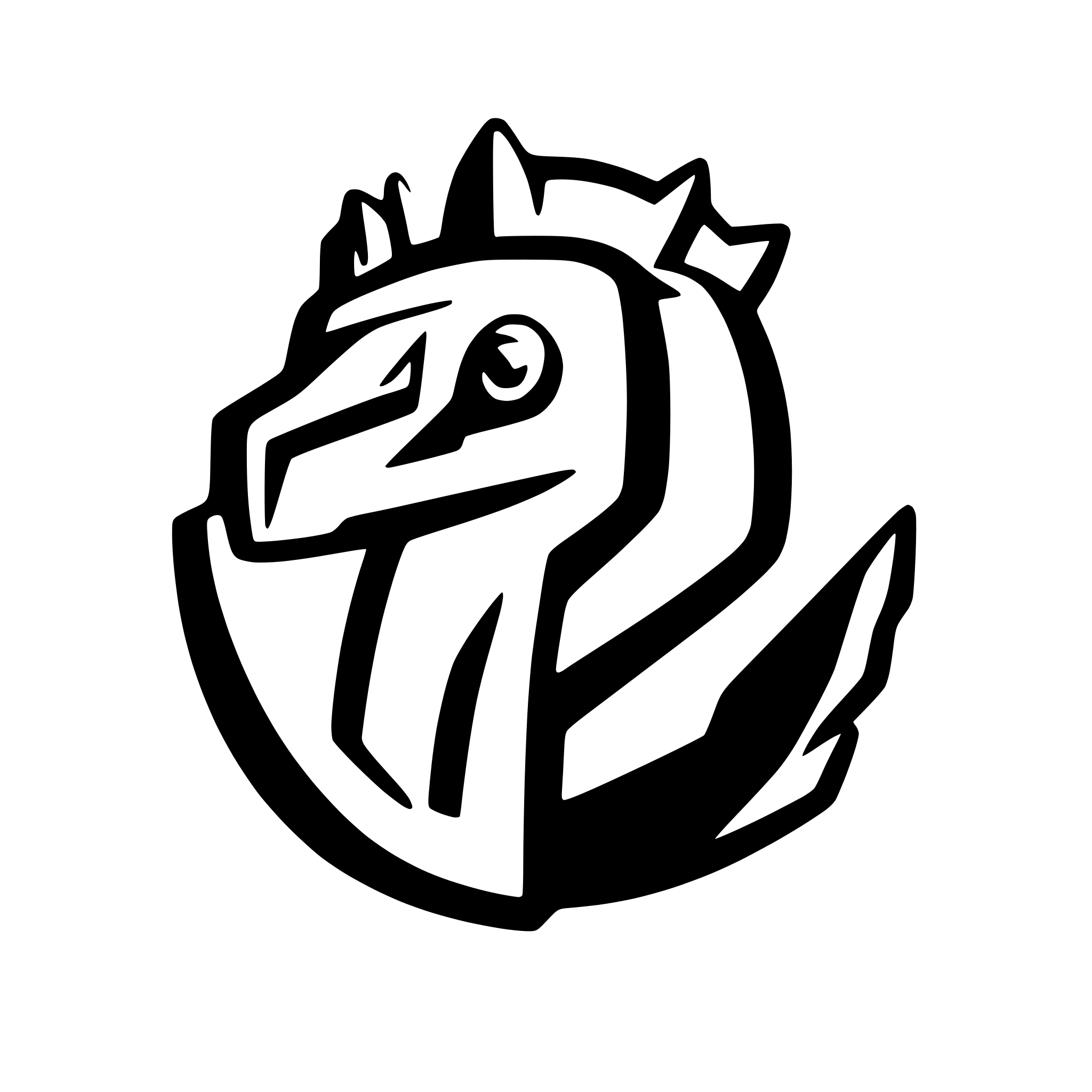 AI-generated SVG of a robot goose head