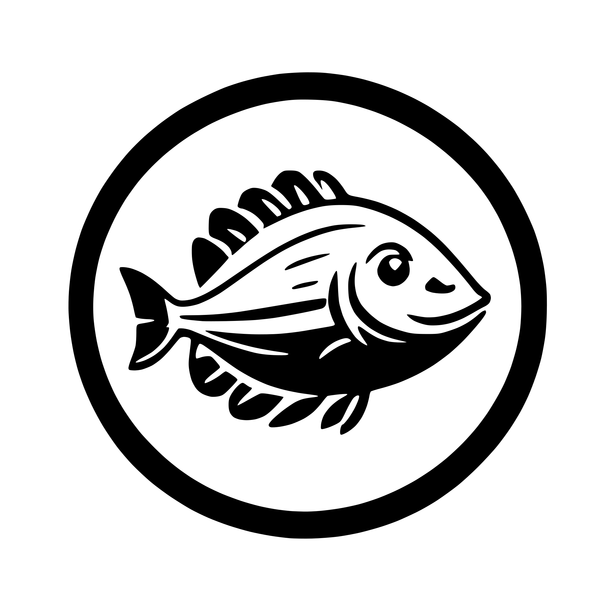AI-generated SVG of a simple happy flat flounder fish as logo