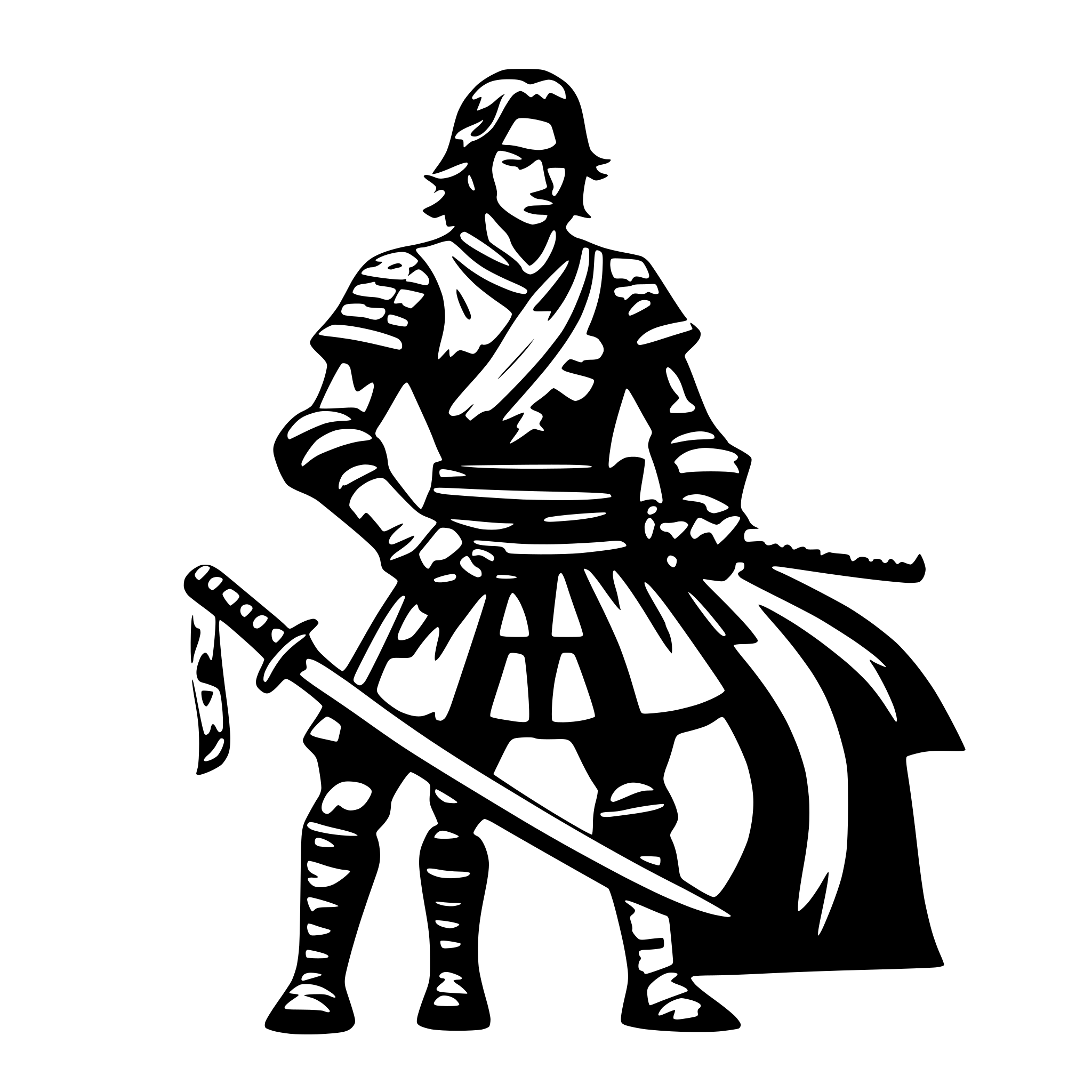 AI-generated SVG of 'samurai detailed with sword'
