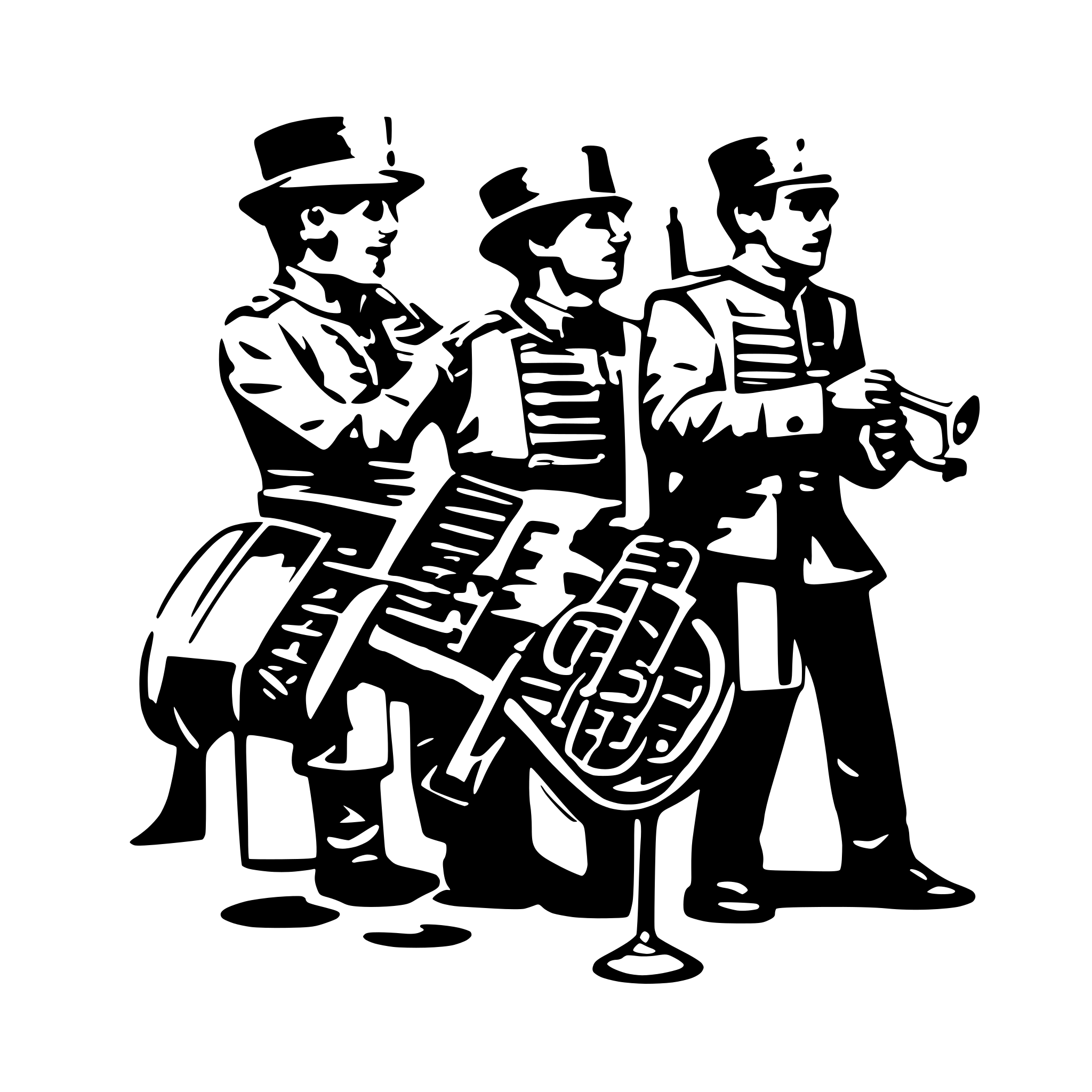 AI-generated SVG of a brass band