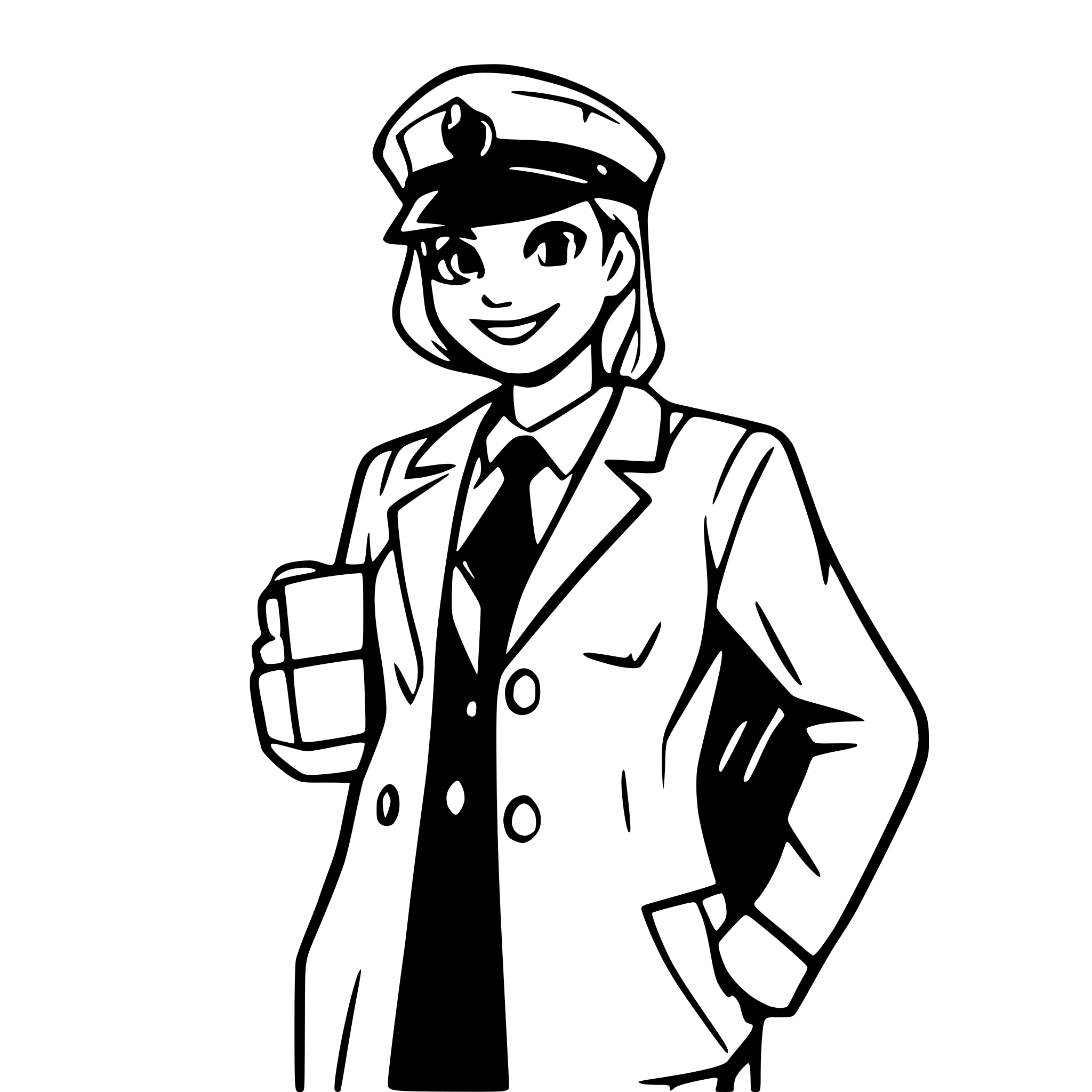AI-generated SVG of a an airport officer, safety check, dressed formally, smile, nice background