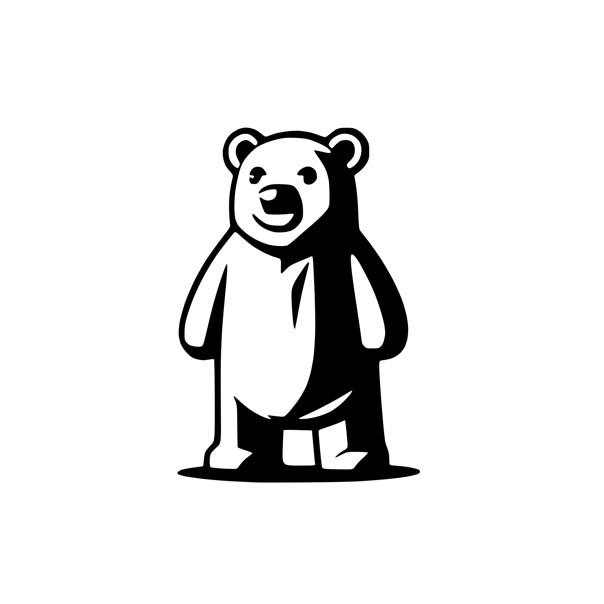 AI-generated SVG of 'minimalist bear standing upright'