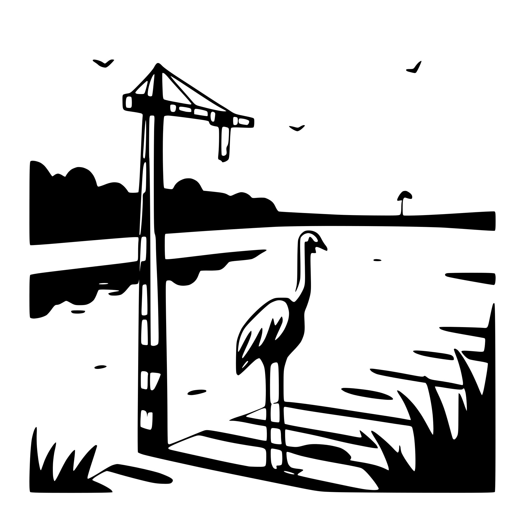 AI-generated SVG of 'crane on the lake'