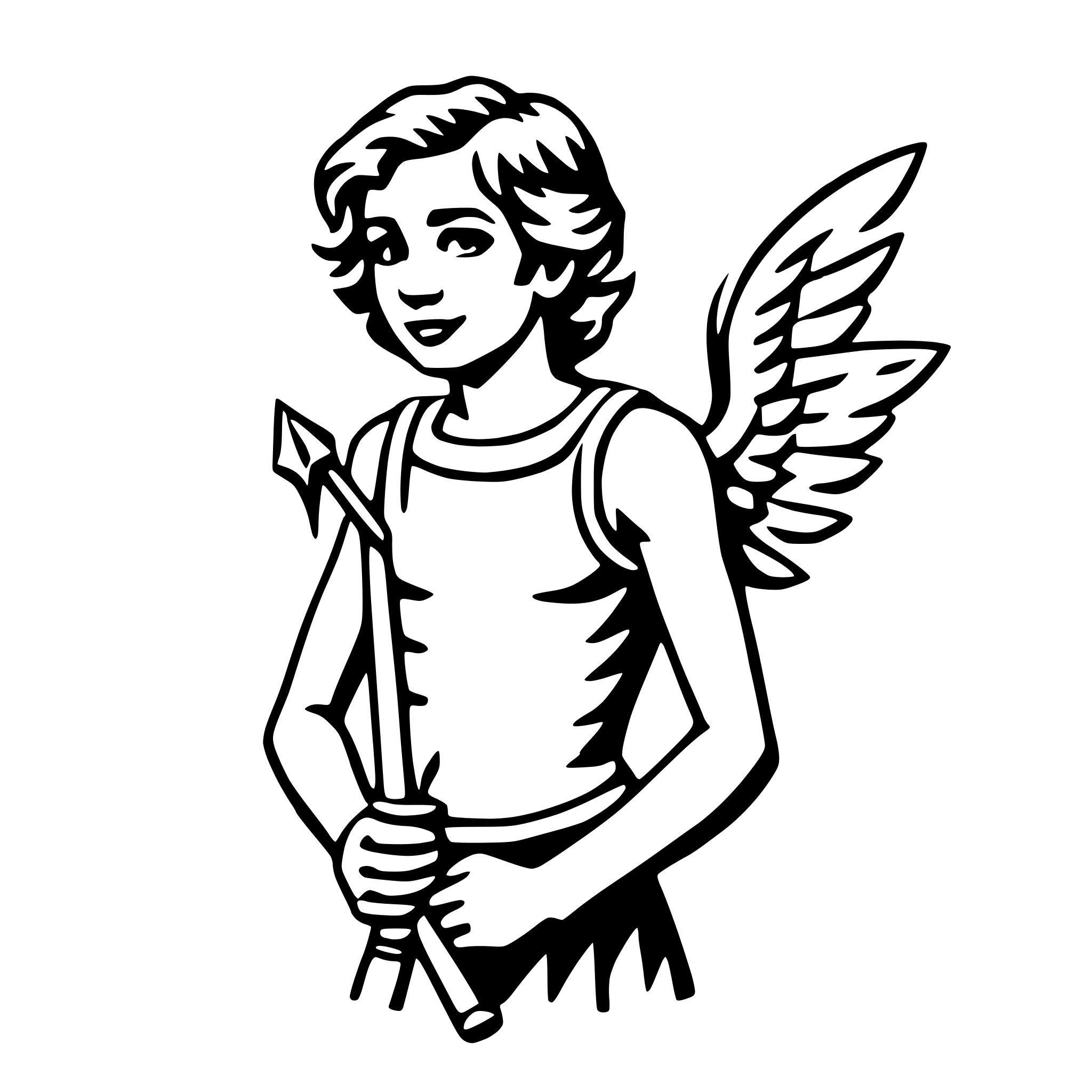 AI-generated SVG of a cupid with bow