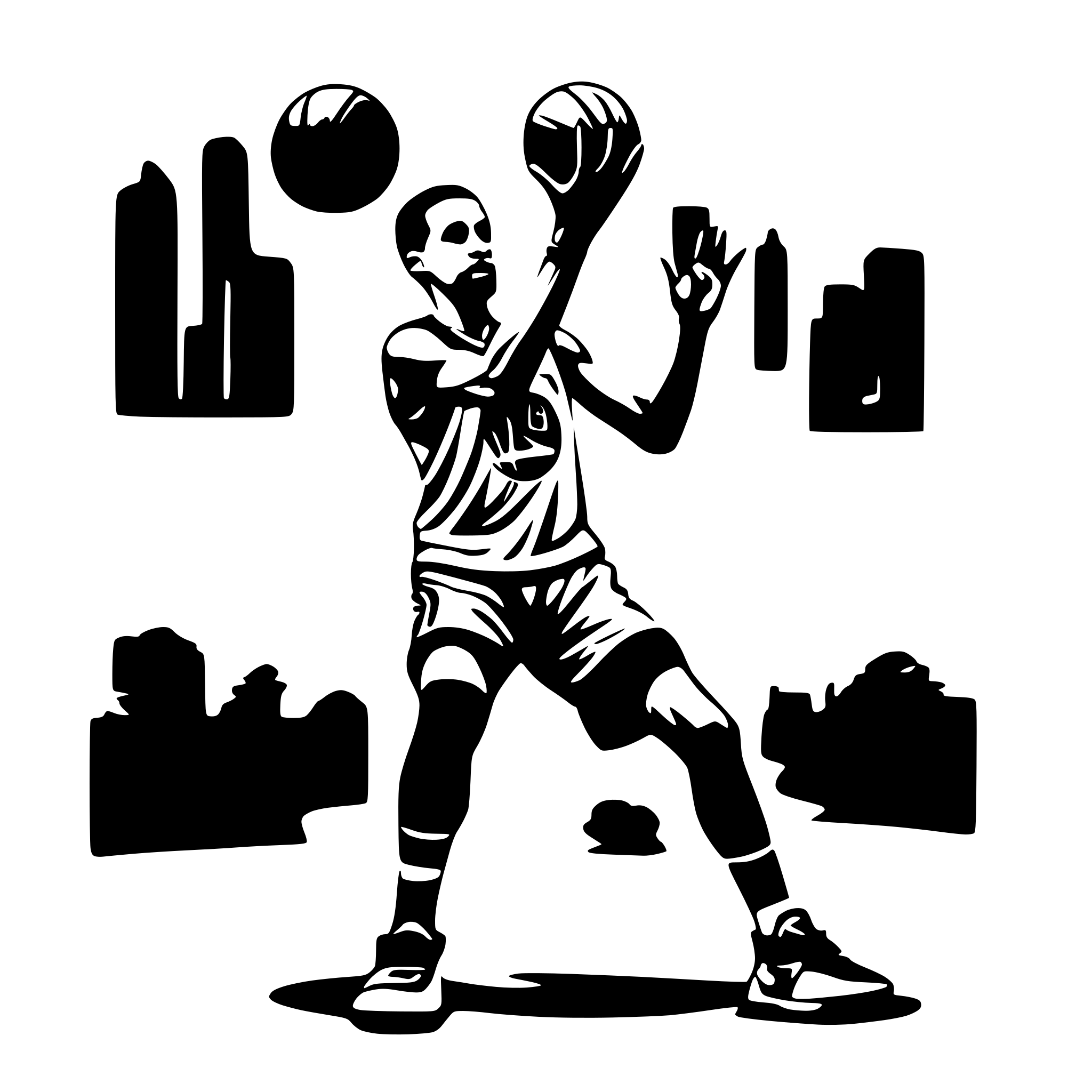 AI-generated SVG of 'steph curry 3 point'