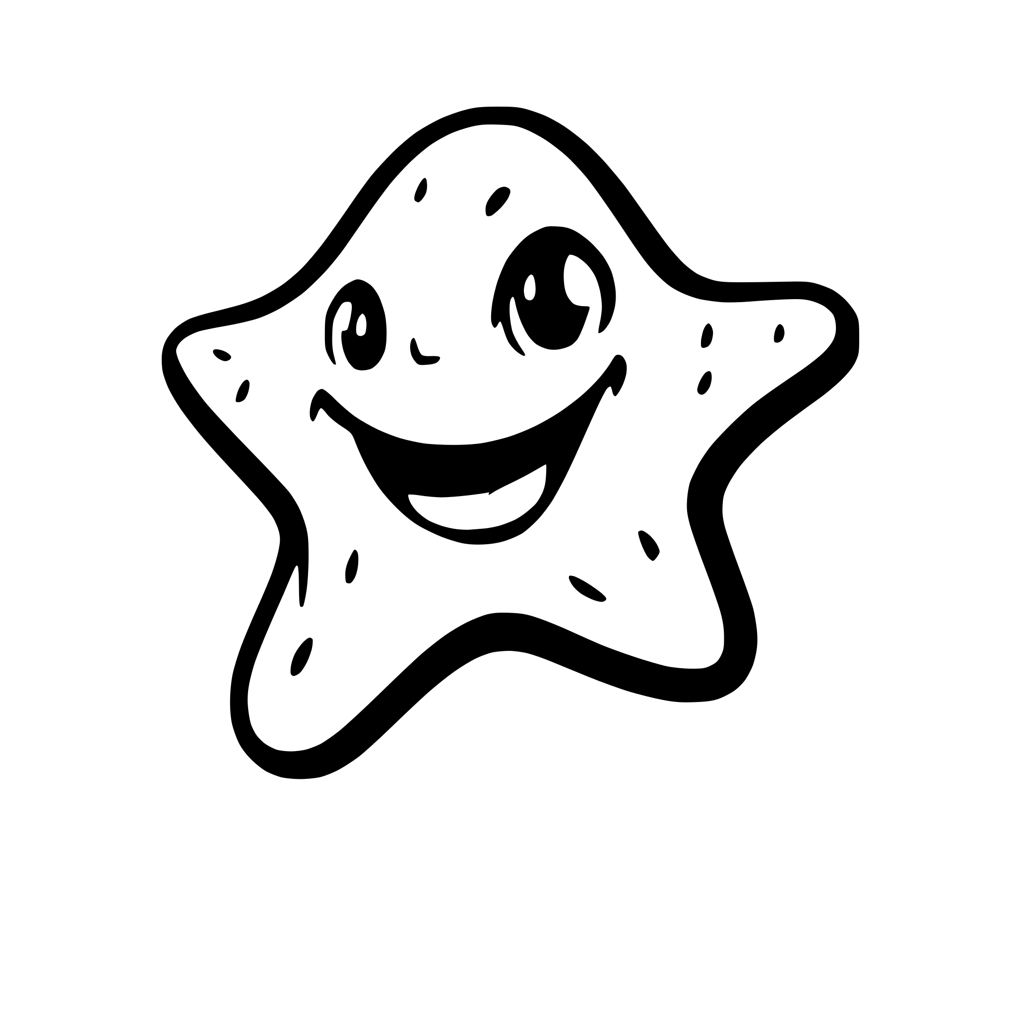 AI-generated SVG of 'starfish smile'