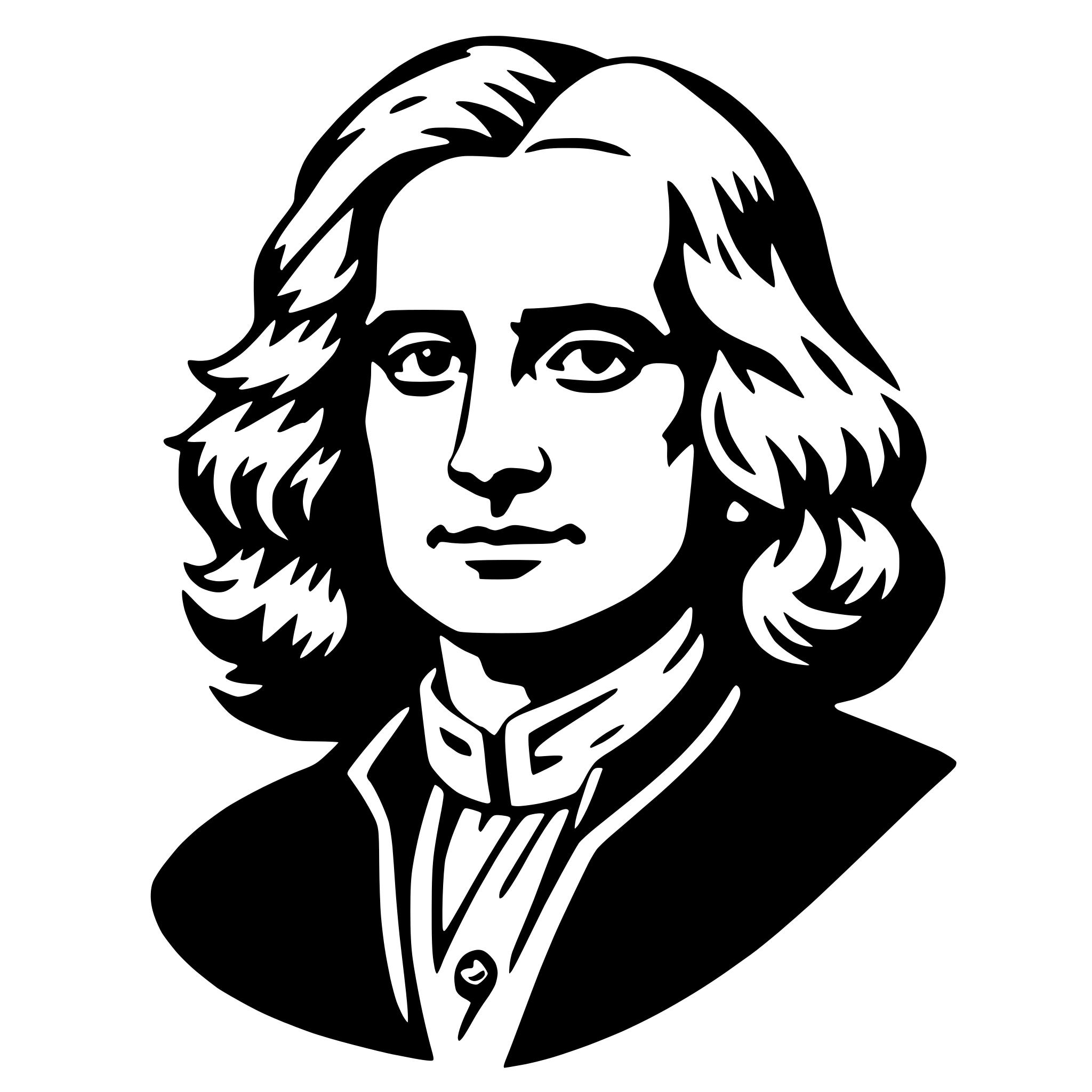 AI-generated SVG of a isaac newton