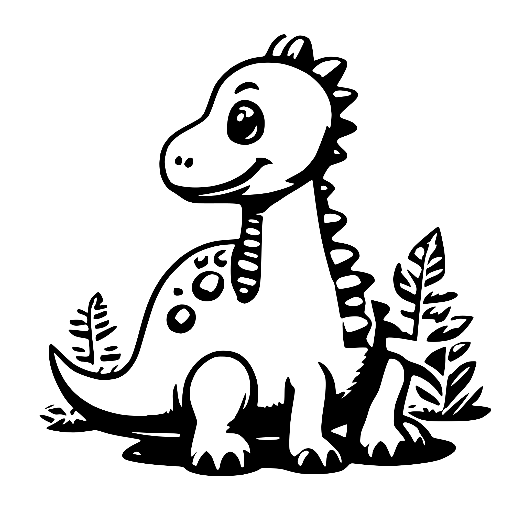 AI-generated SVG of a cute pink dinosaur