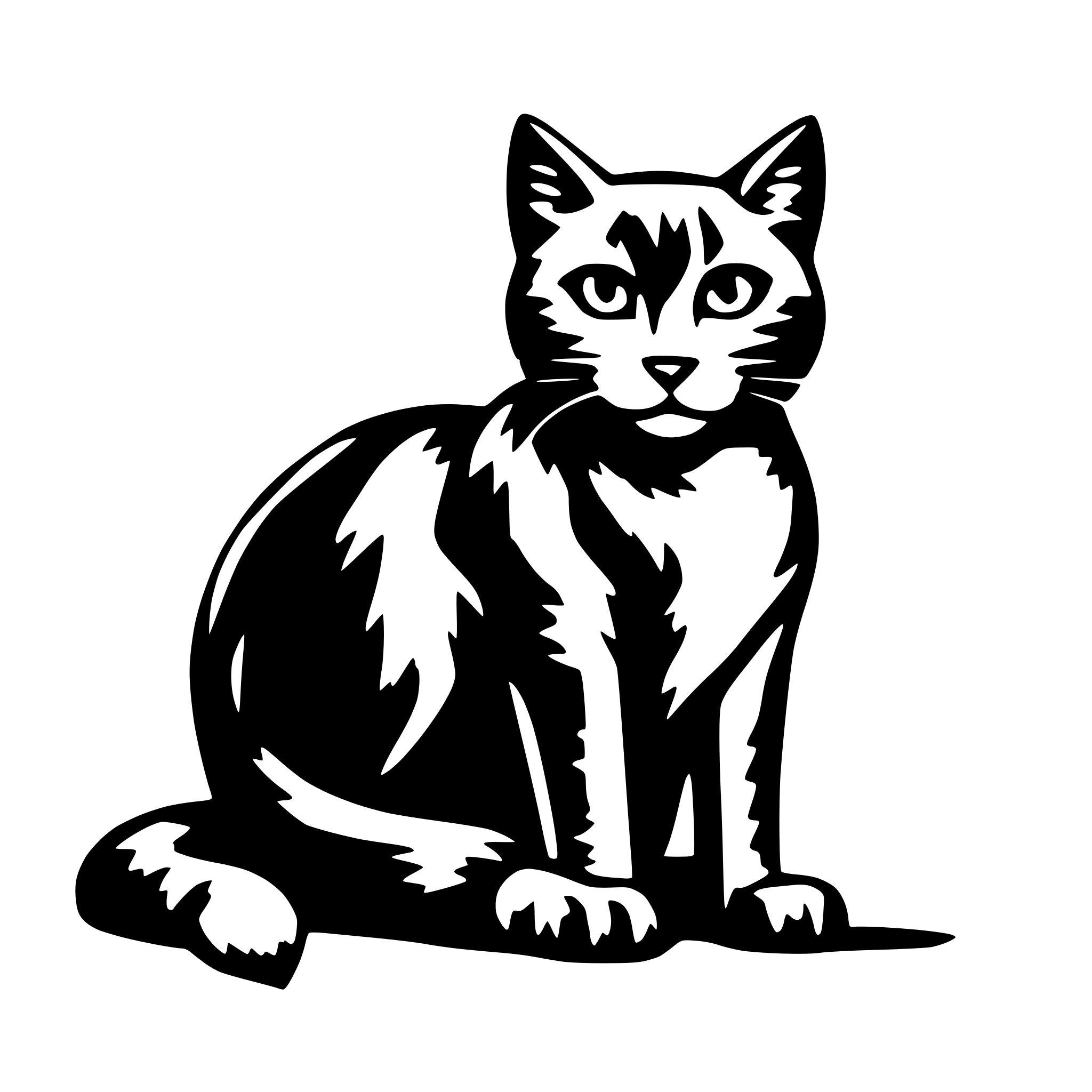 AI-generated SVG of a feral cat in urban style, minimalistic