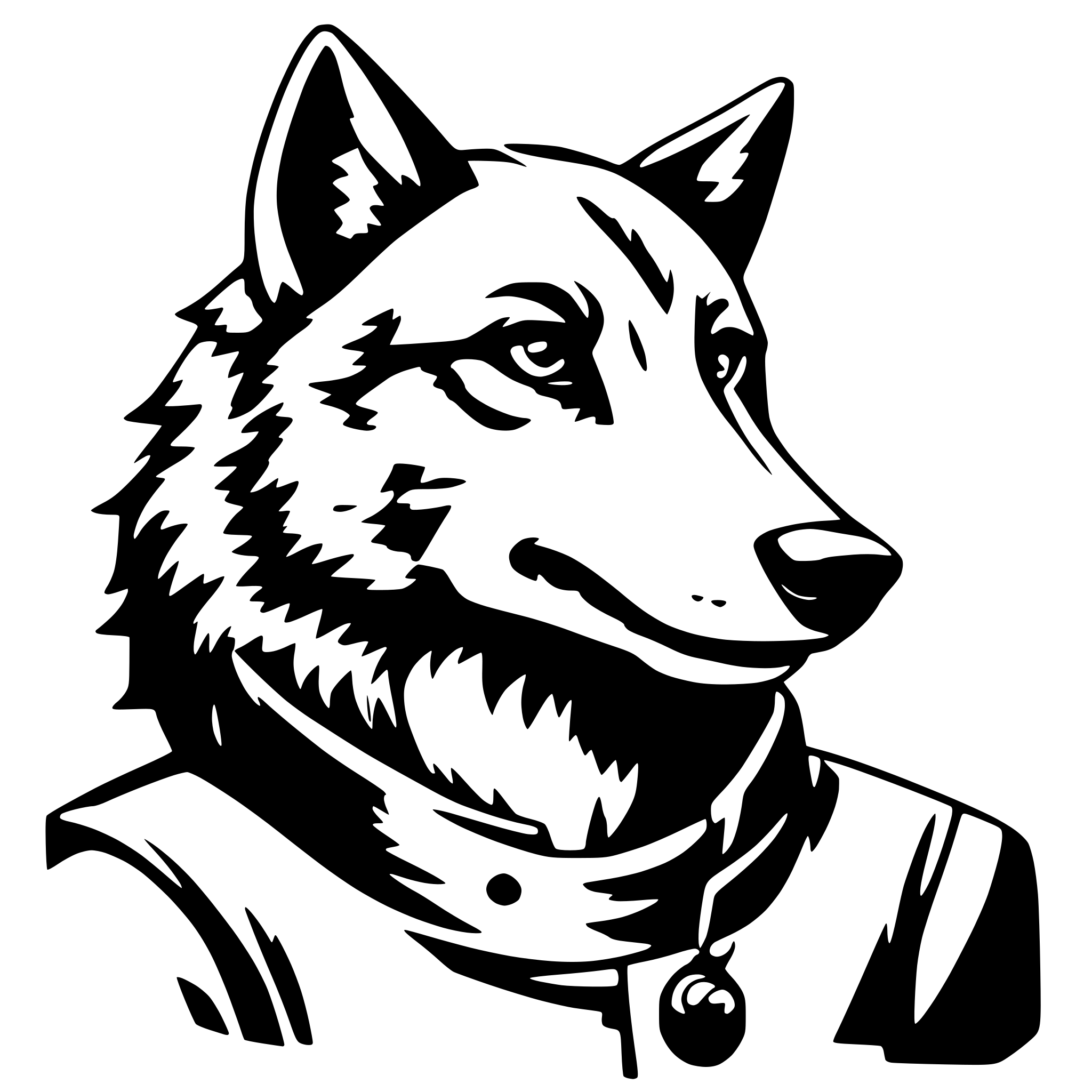AI-generated SVG of a humanized wolf