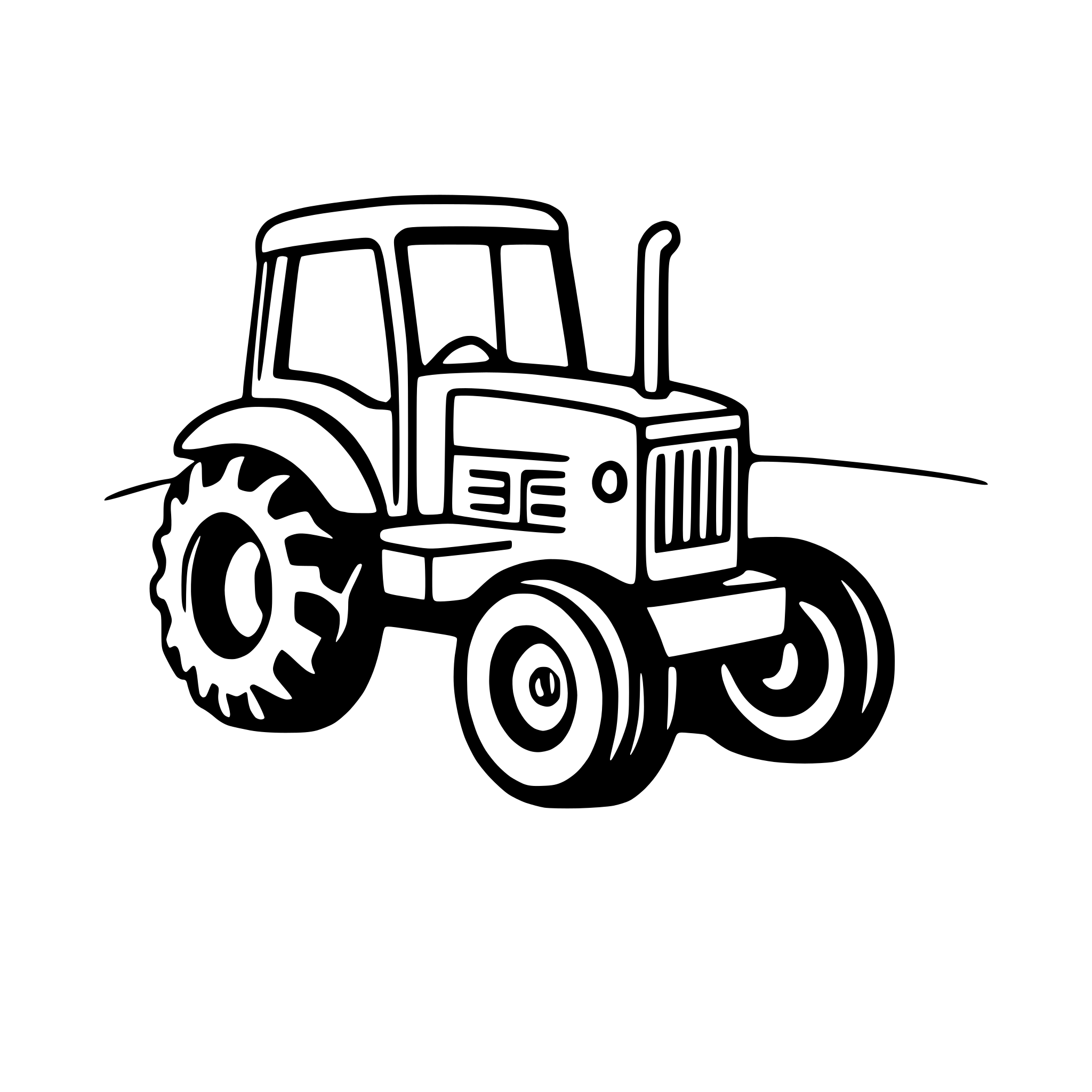 AI-generated SVG of 'tractor in plowed field'