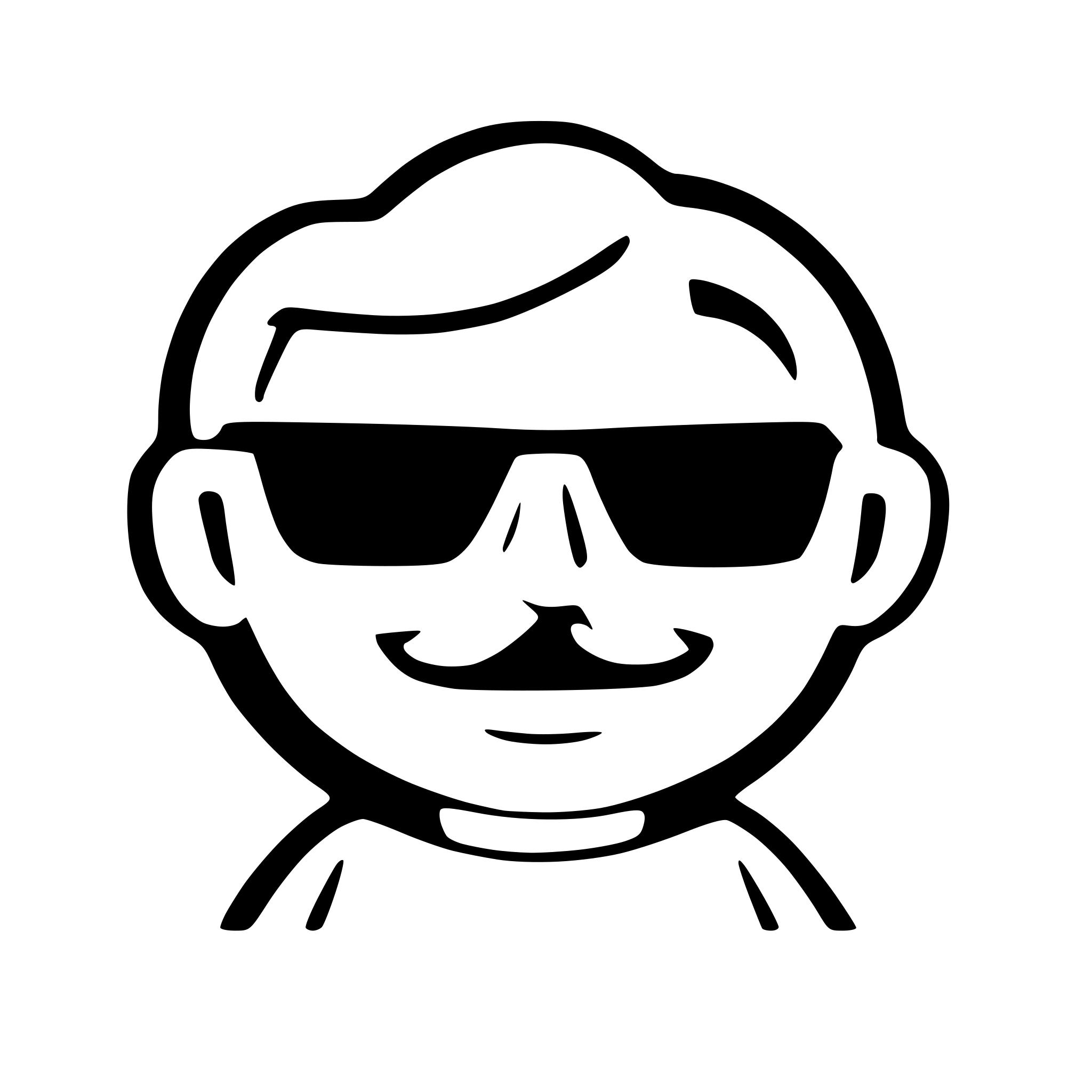 AI-generated SVG of a Cartoon man with mustache and glasses