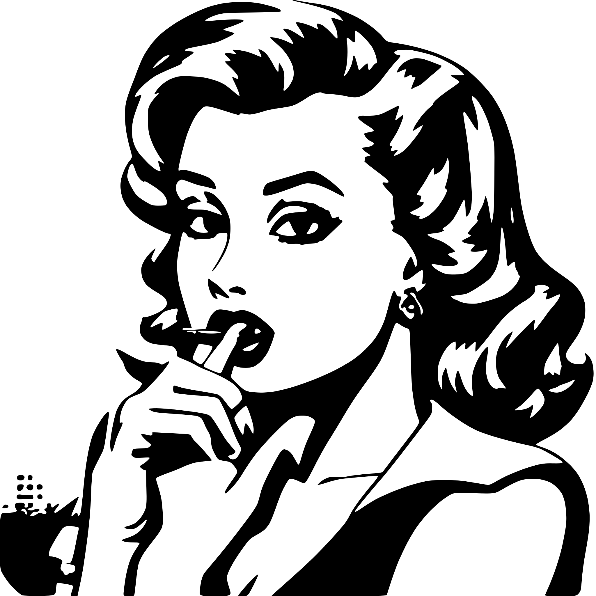 AI-generated SVG of a pin up girl biting finger looking sexy