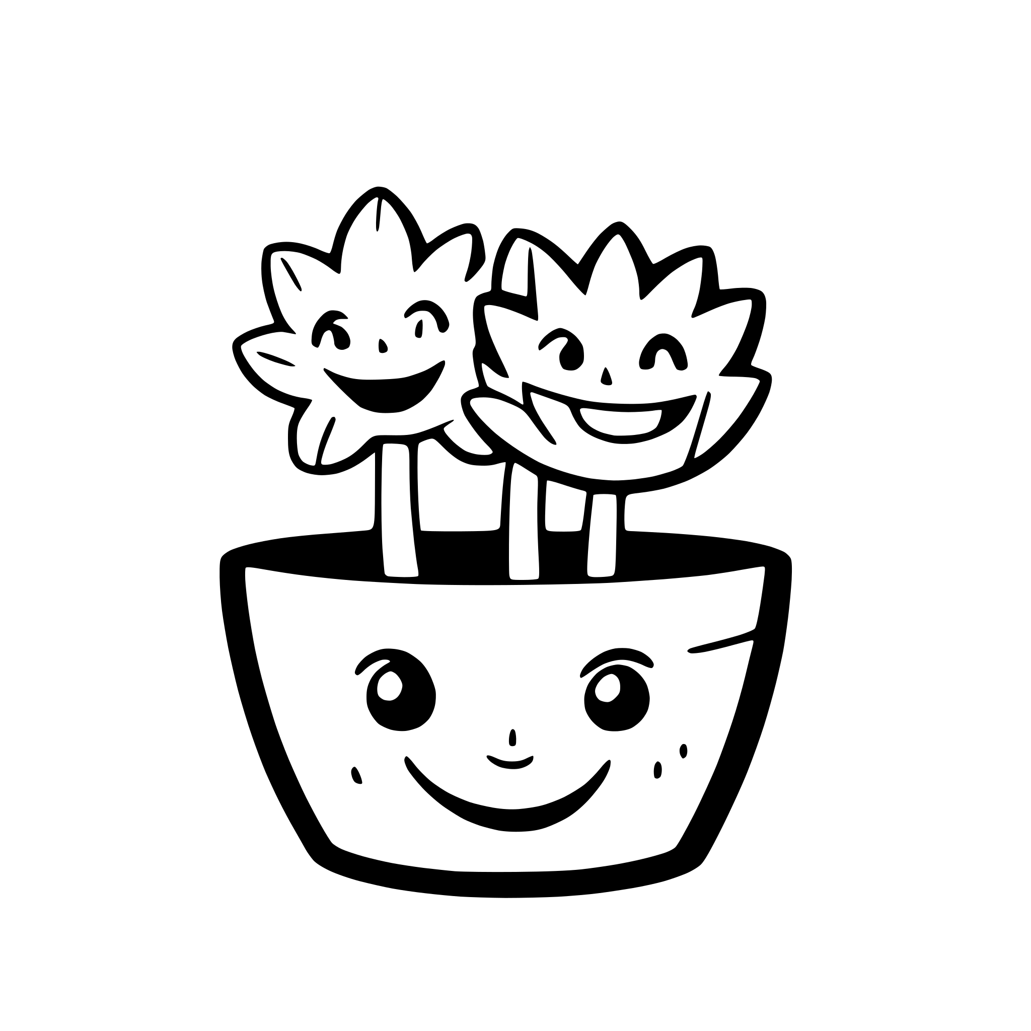 AI-generated SVG of a a smiling sunflowers in a pot