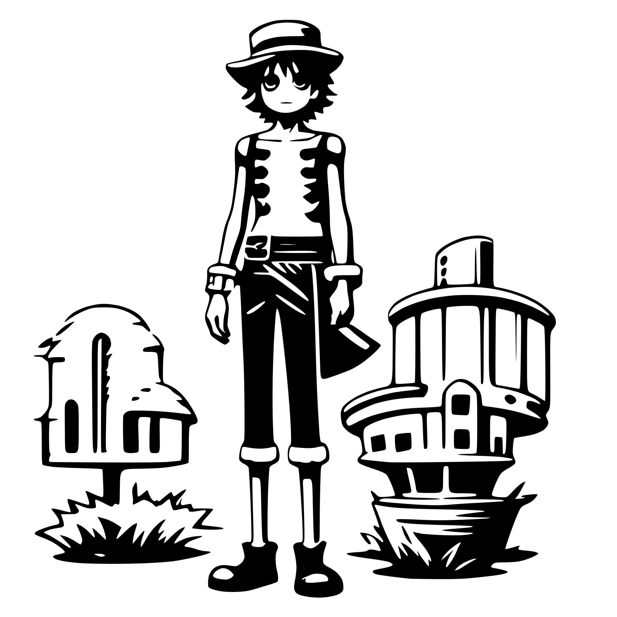 AI-generated SVG of a one piece, uffy