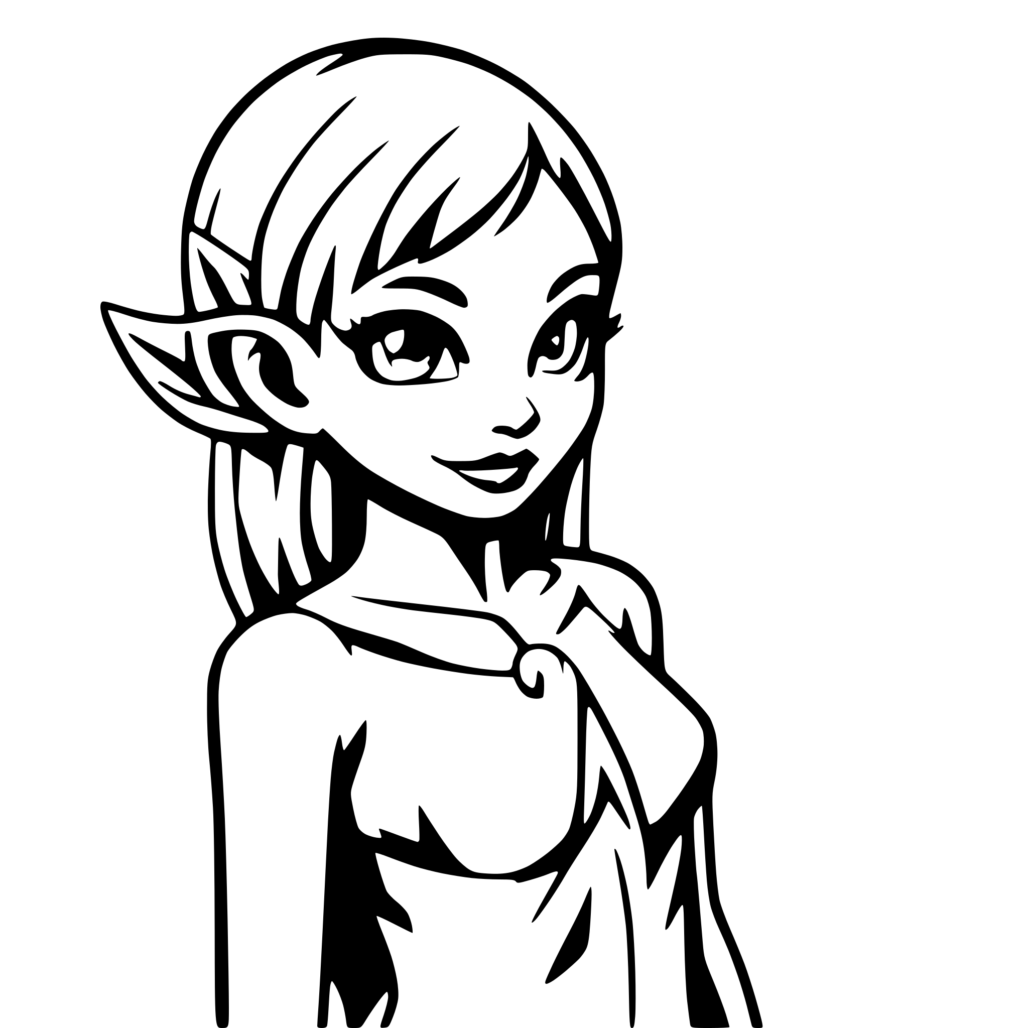 AI-generated SVG of 'Topless elf'