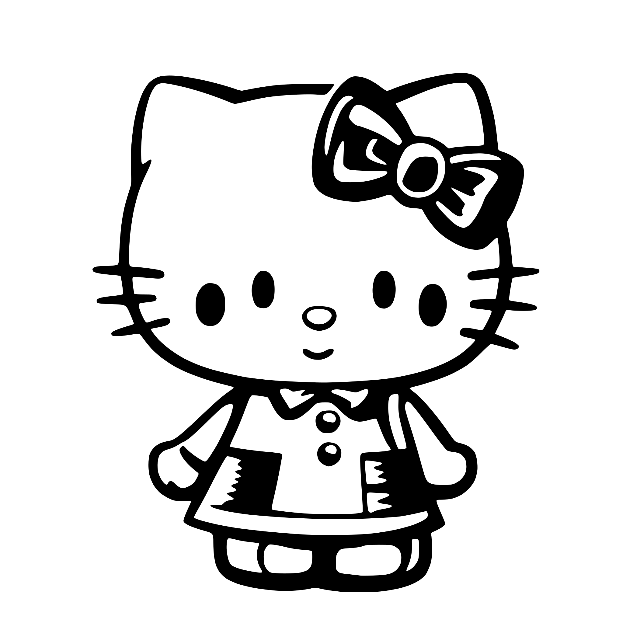 AI-generated SVG of 'Hello Kitty character with bows'