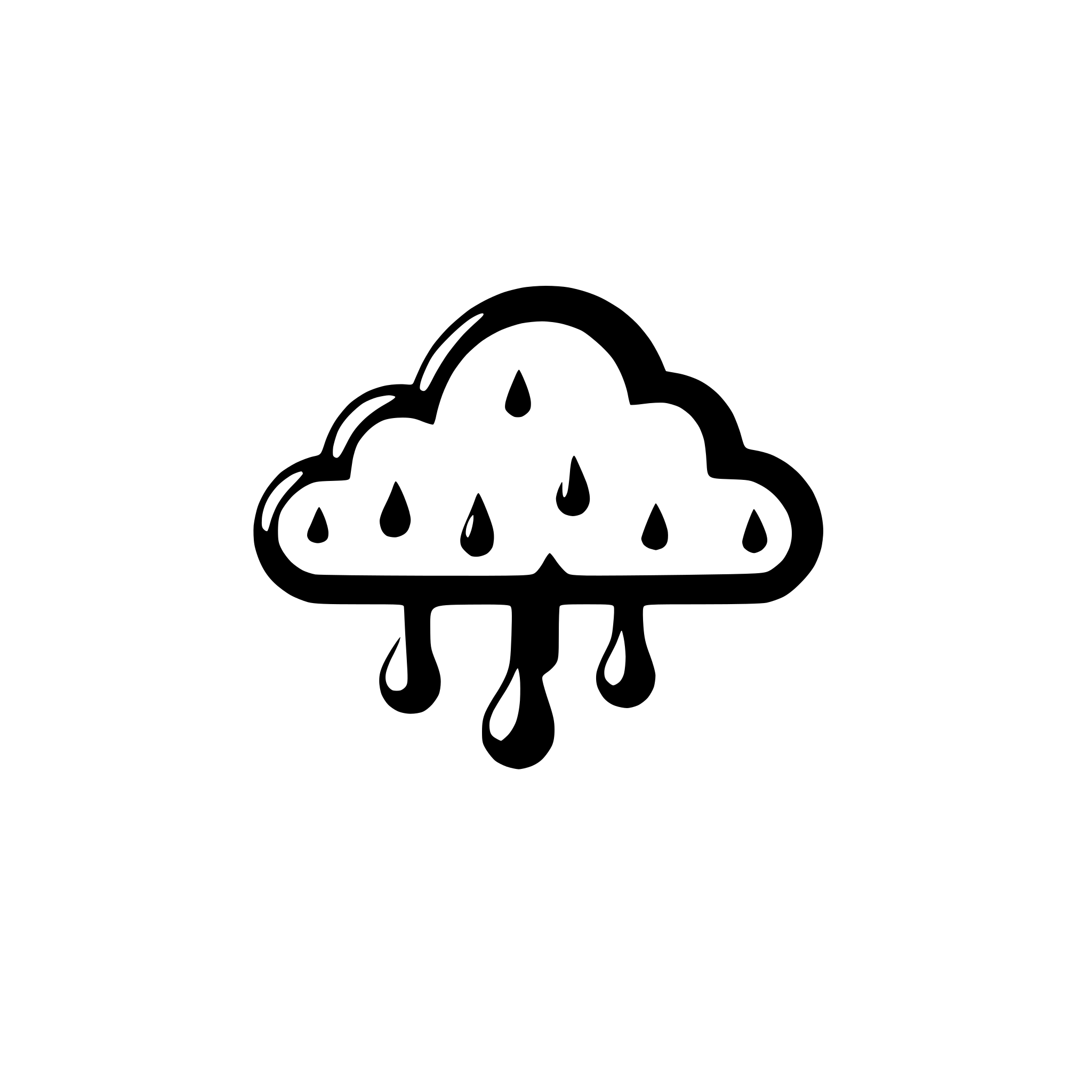AI-generated SVG of 'abstract cloud with raindrops'