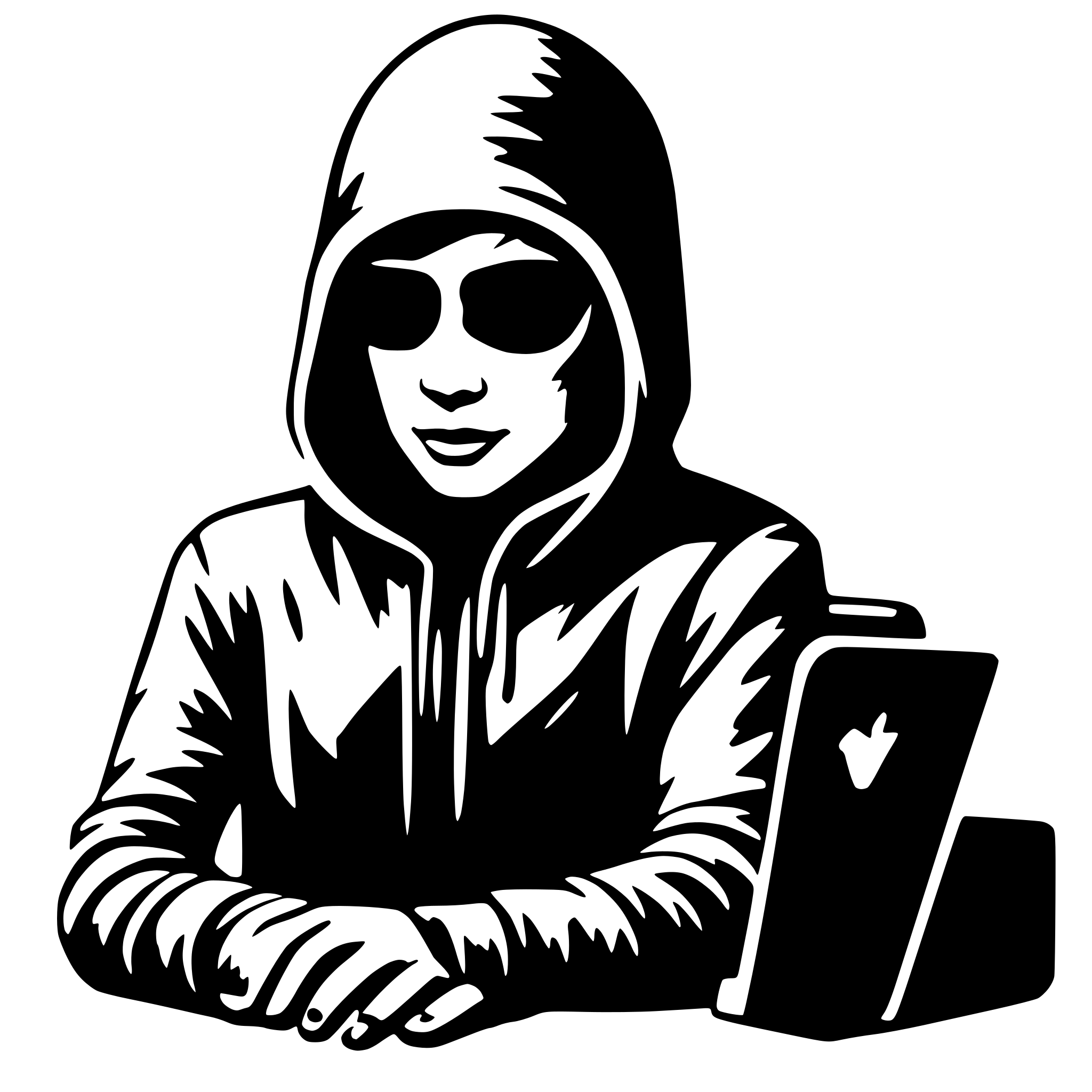 AI-generated SVG of a hacker