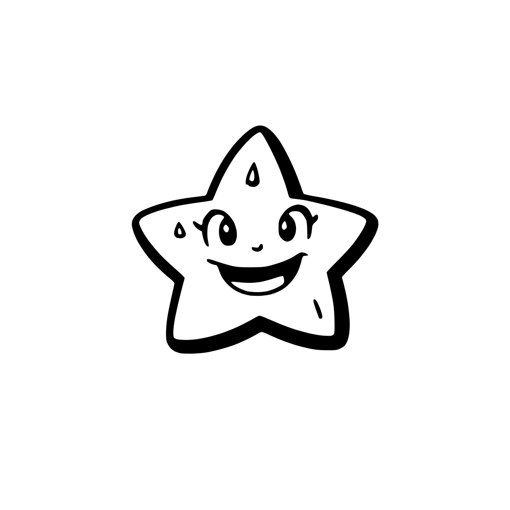 AI-generated SVG of a a smiling star shooting across the sky