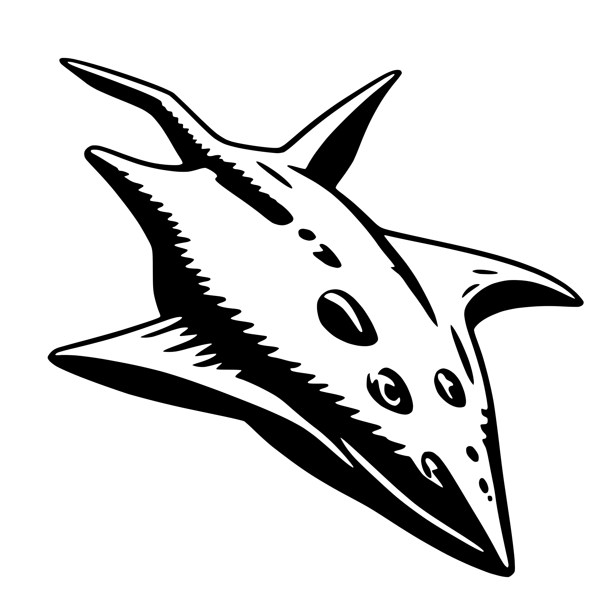 AI-generated SVG of a stingray gliding