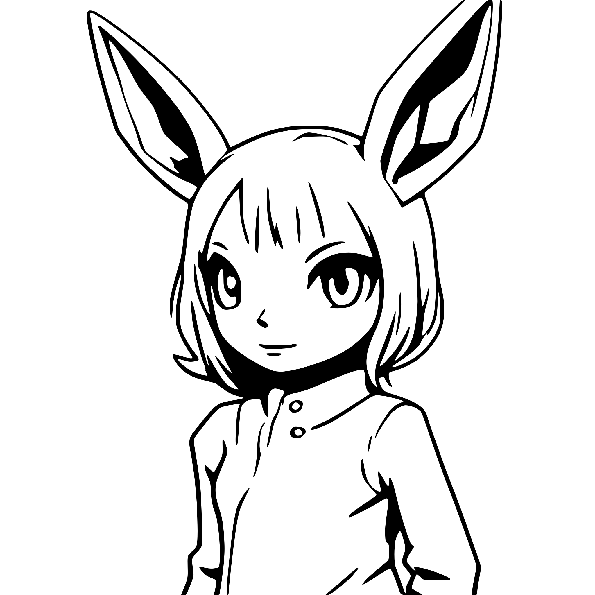AI-generated SVG of 'Anthromorphic humanoid eevee, full body, third person, colored,'